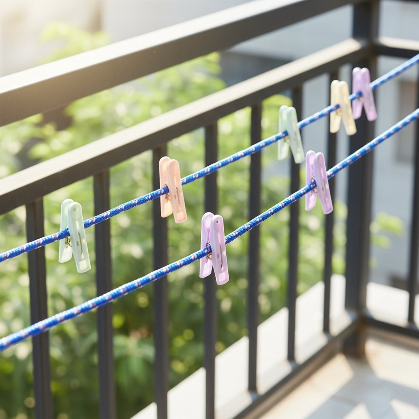 Heavy duty braided clothesline rope for outdoor use