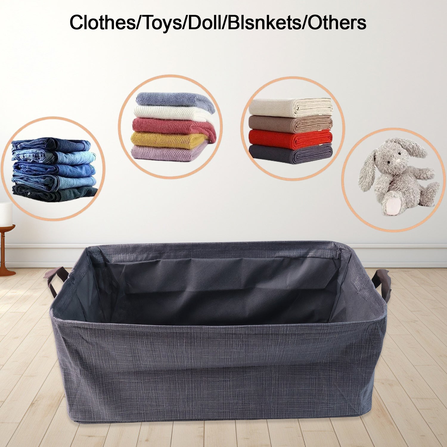 Foldable cloth storage organizer bag stacking multiple bags