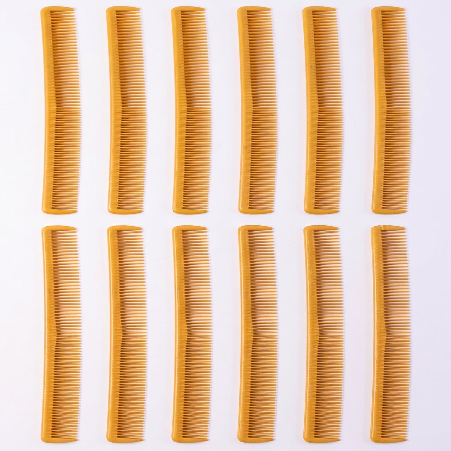 Multiple color plastic combs designed for everyday grooming and styling