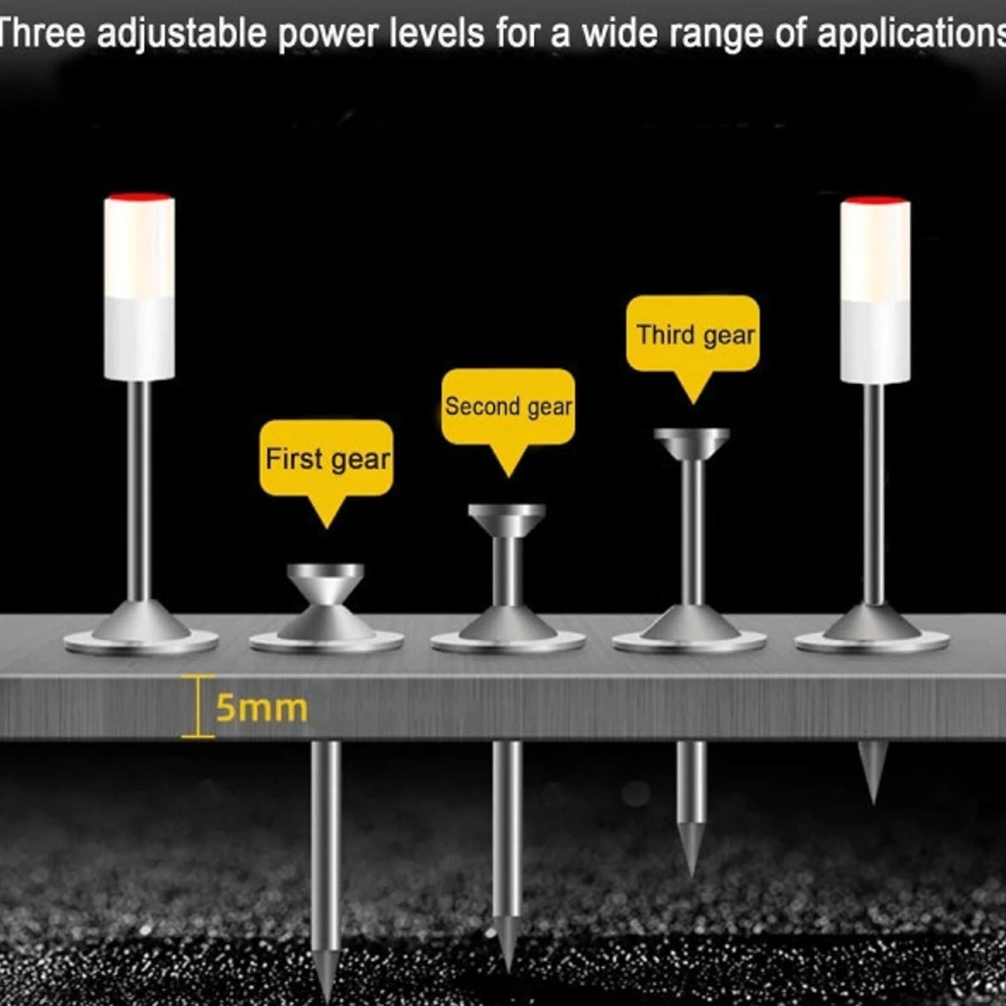 Manual portable nail gun kit with steel nails for home installation