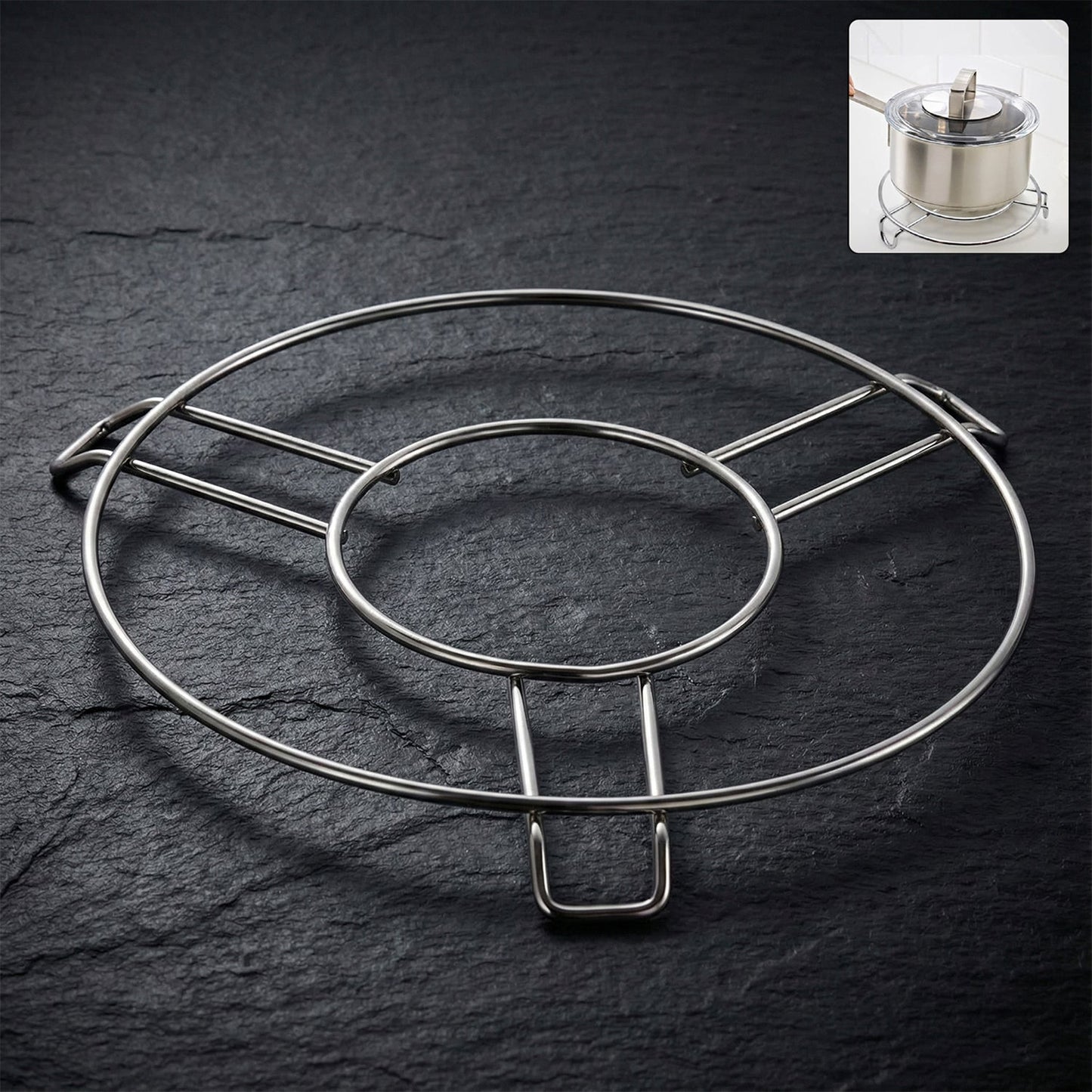 Durable stainless steel hot pot stand supporting cookware securely