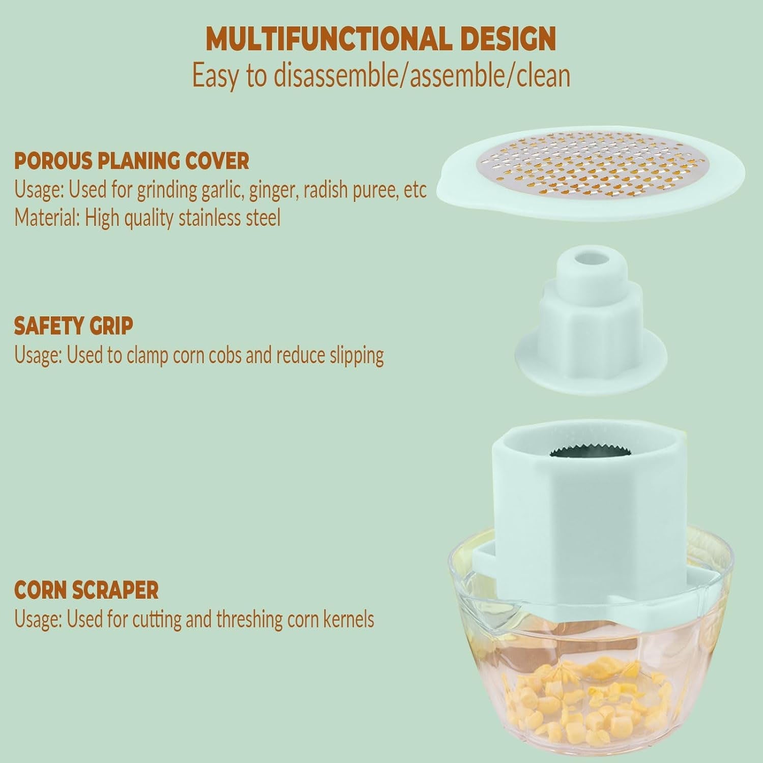 Manual vegetable grater in use during food preparation in kitchen scene
