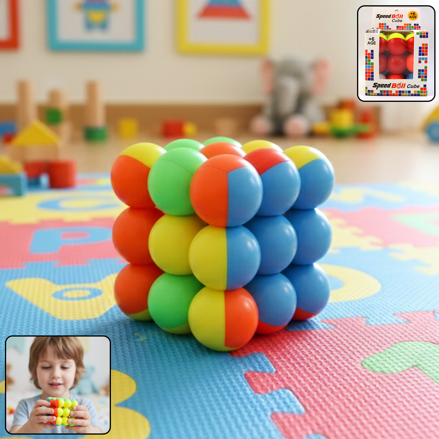 Speed Ball Cube Toy showing vibrant colorful puzzle balls