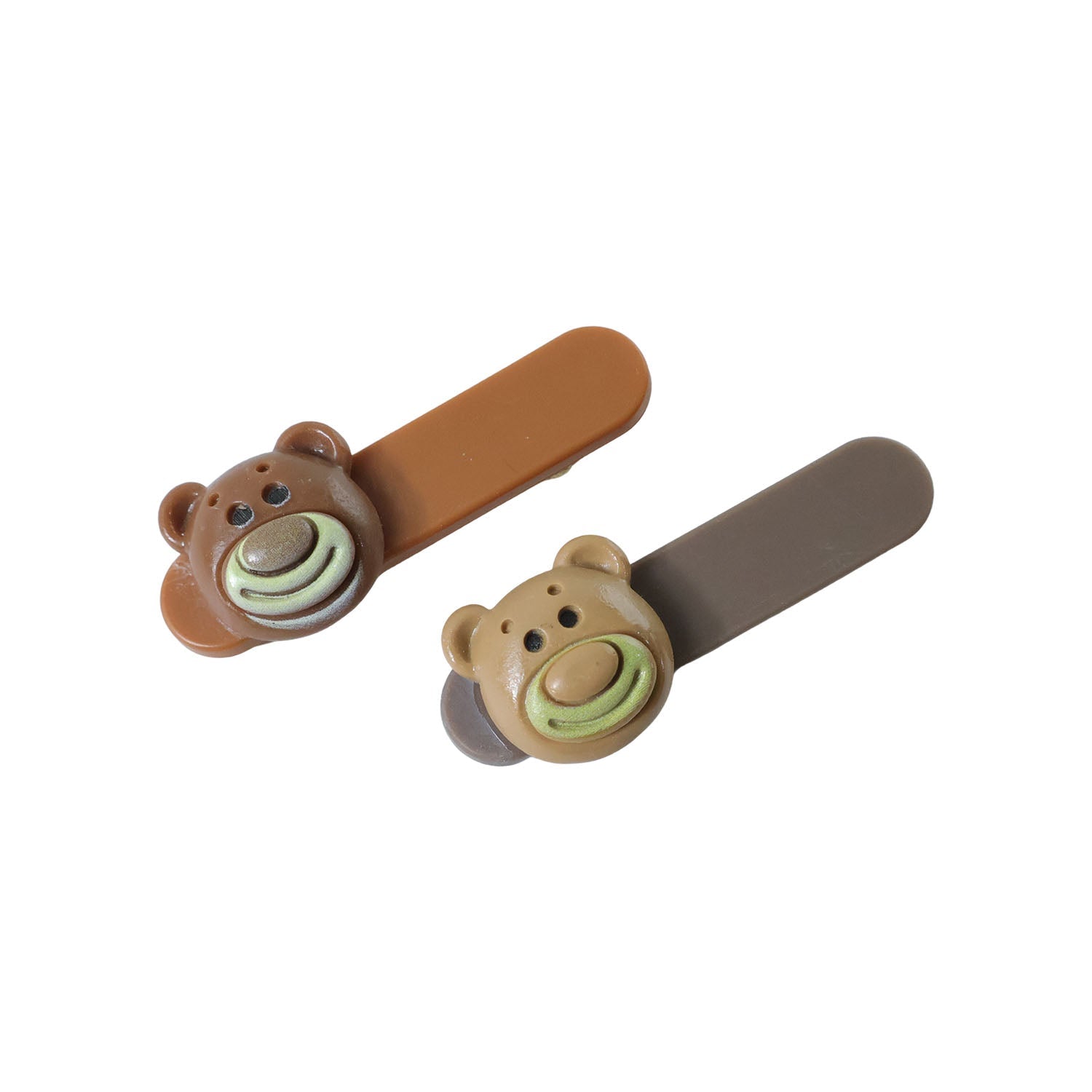 Trendy animal themed hair clips featuring bear face