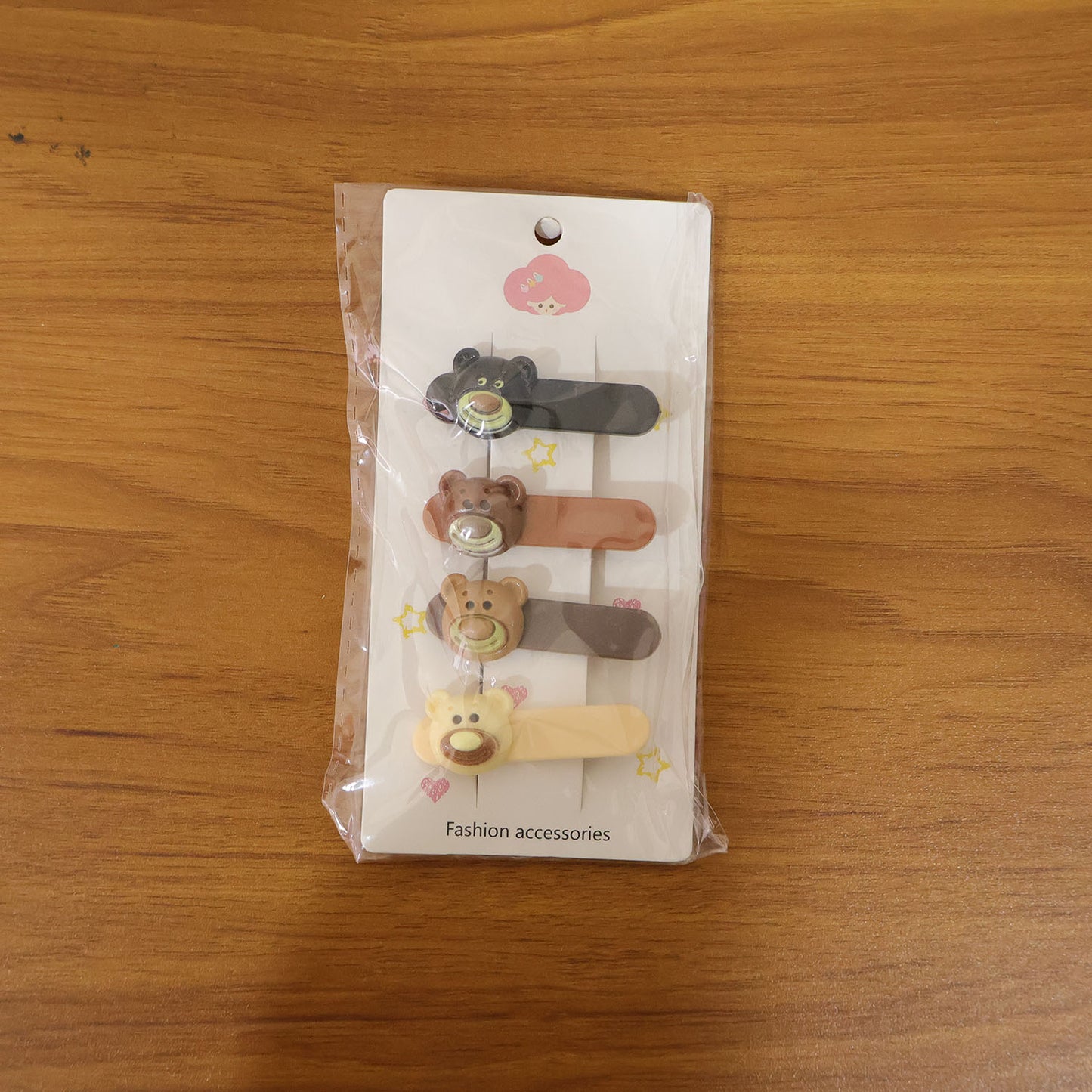 Party wear bear hair clip set with playful look