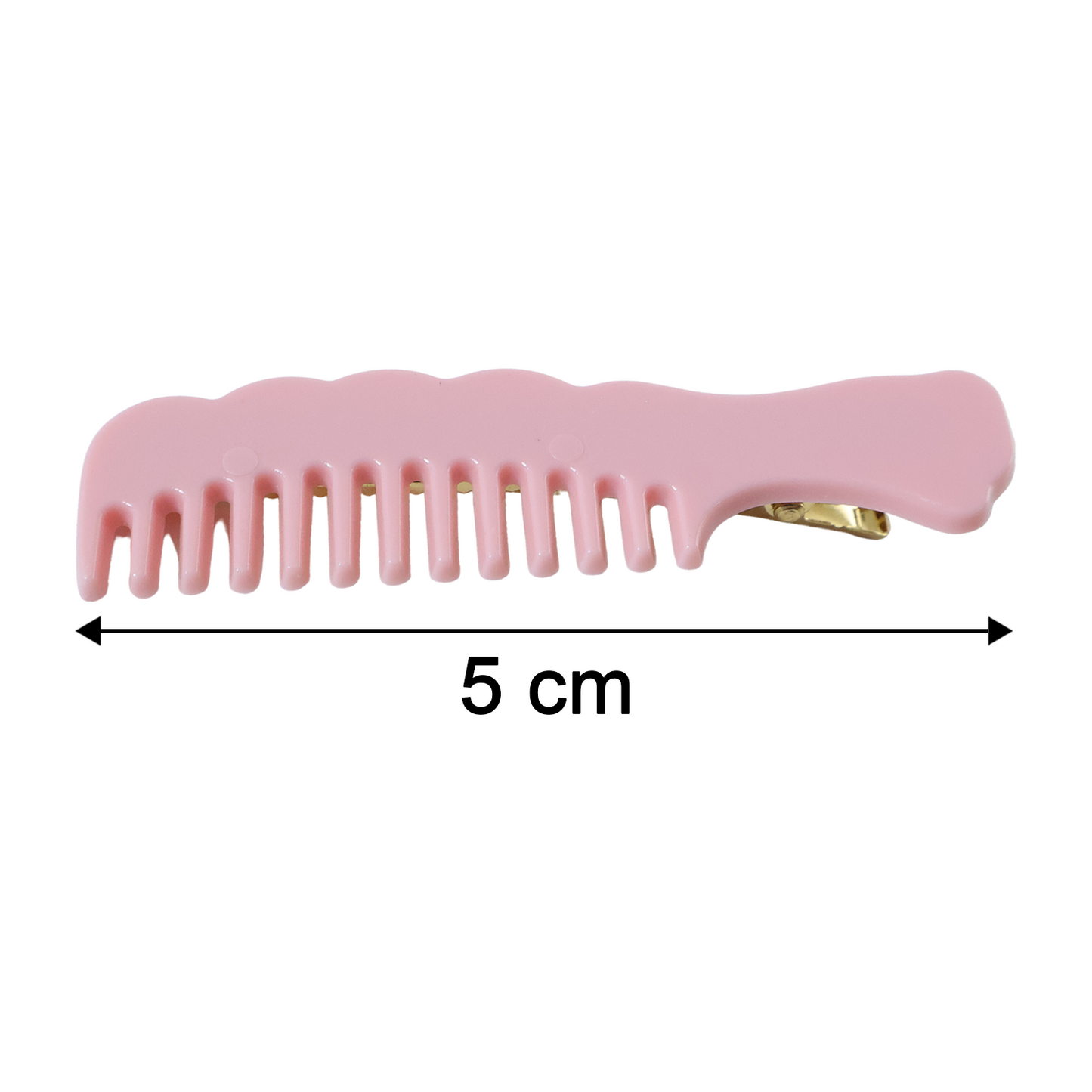 Size chart showing measurements for pastel hair clip set