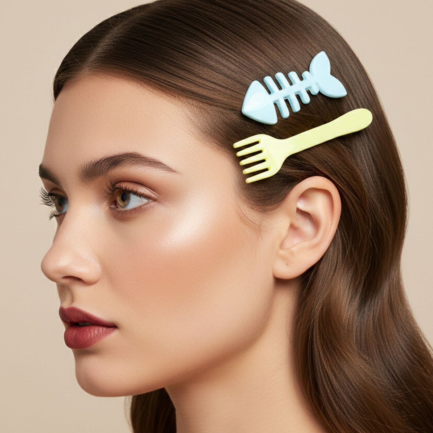 Fun snack-themed hair pins in a cute 4-piece set