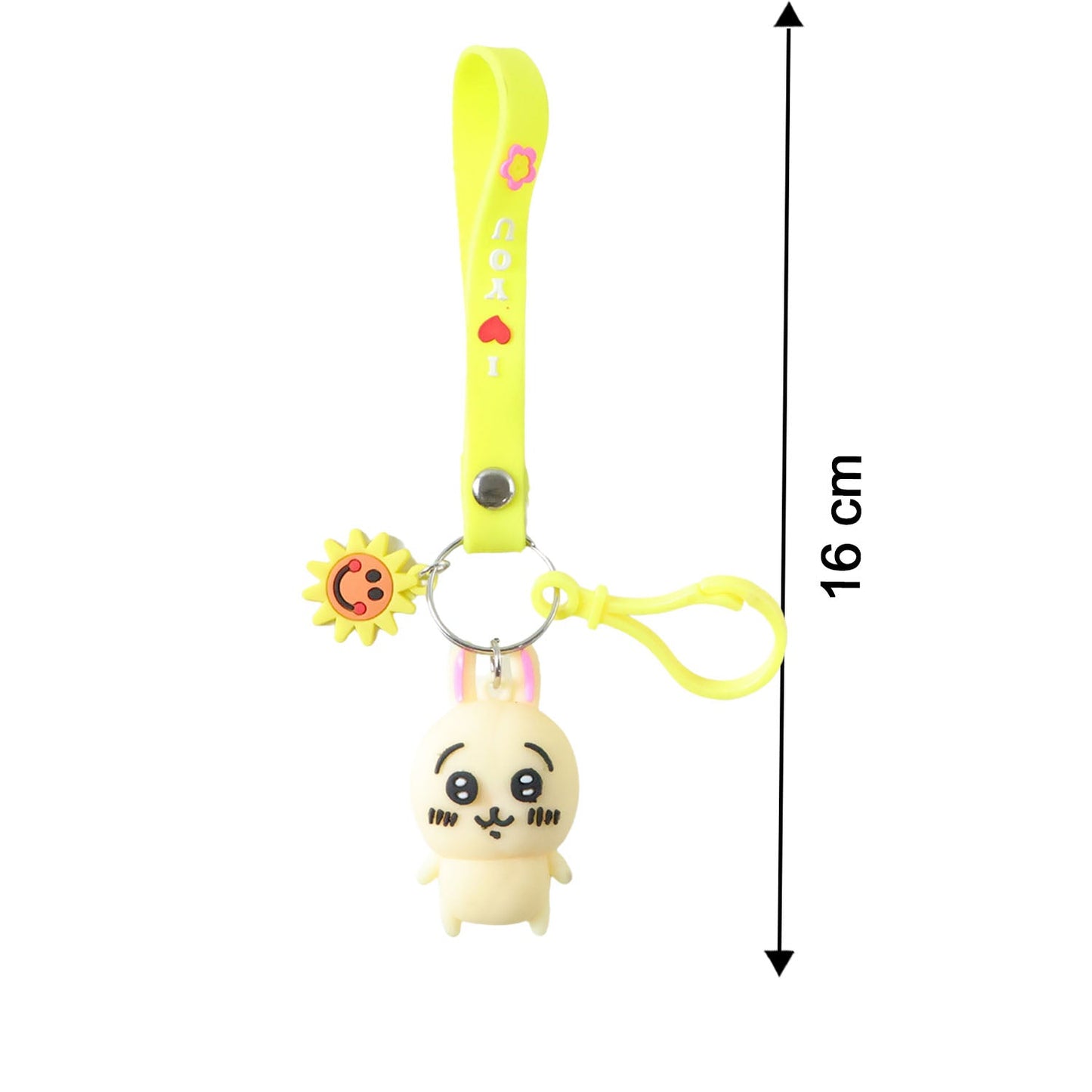 Bright decorative strap of cartoon bunny silicone keychain