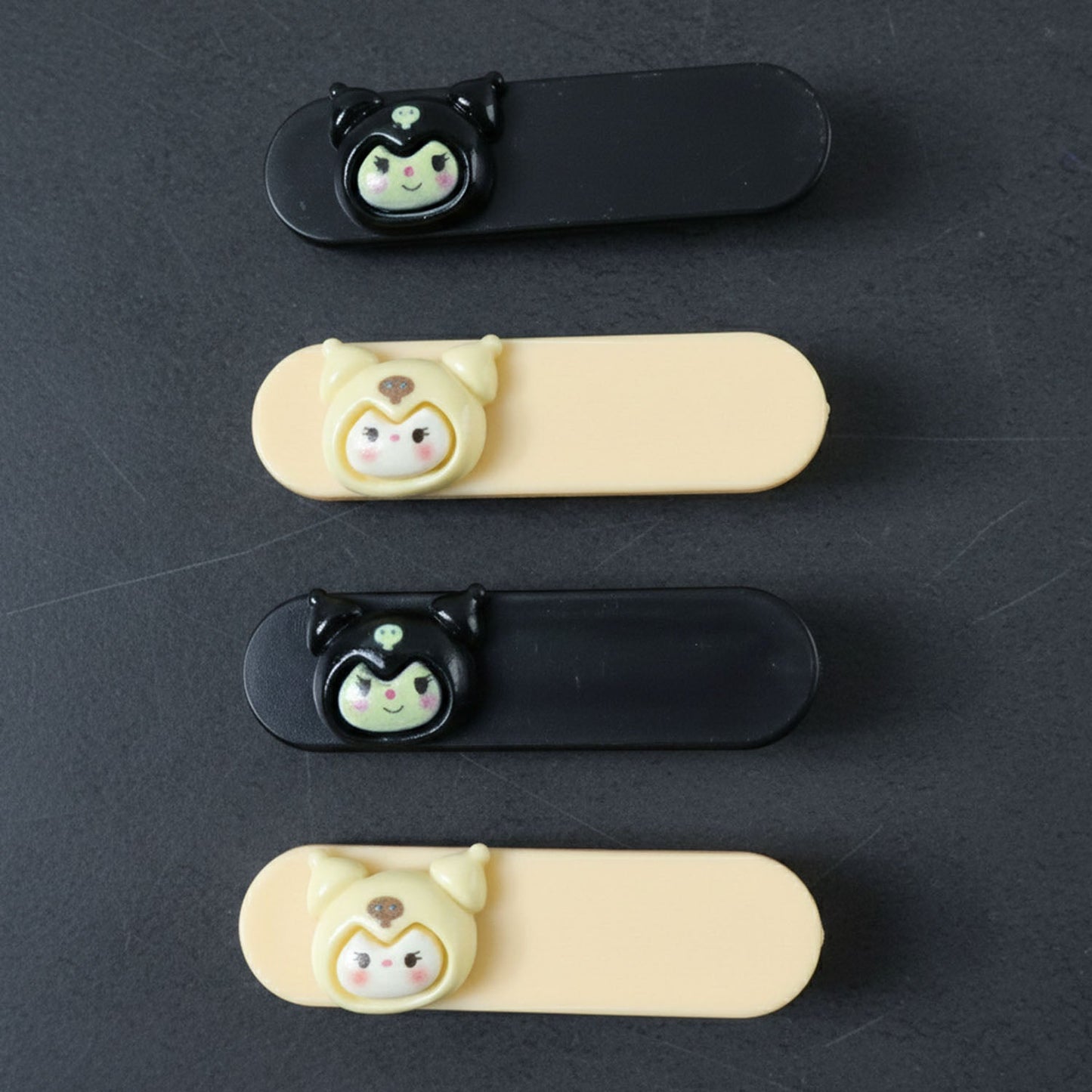 Live-style portrayal of cute snap hair clips in use
