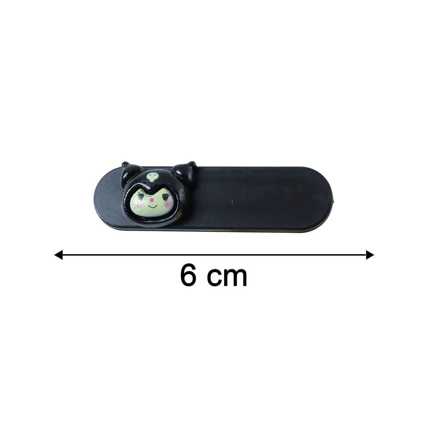 Detailed image showing size dimensions of cartoon character hair clips