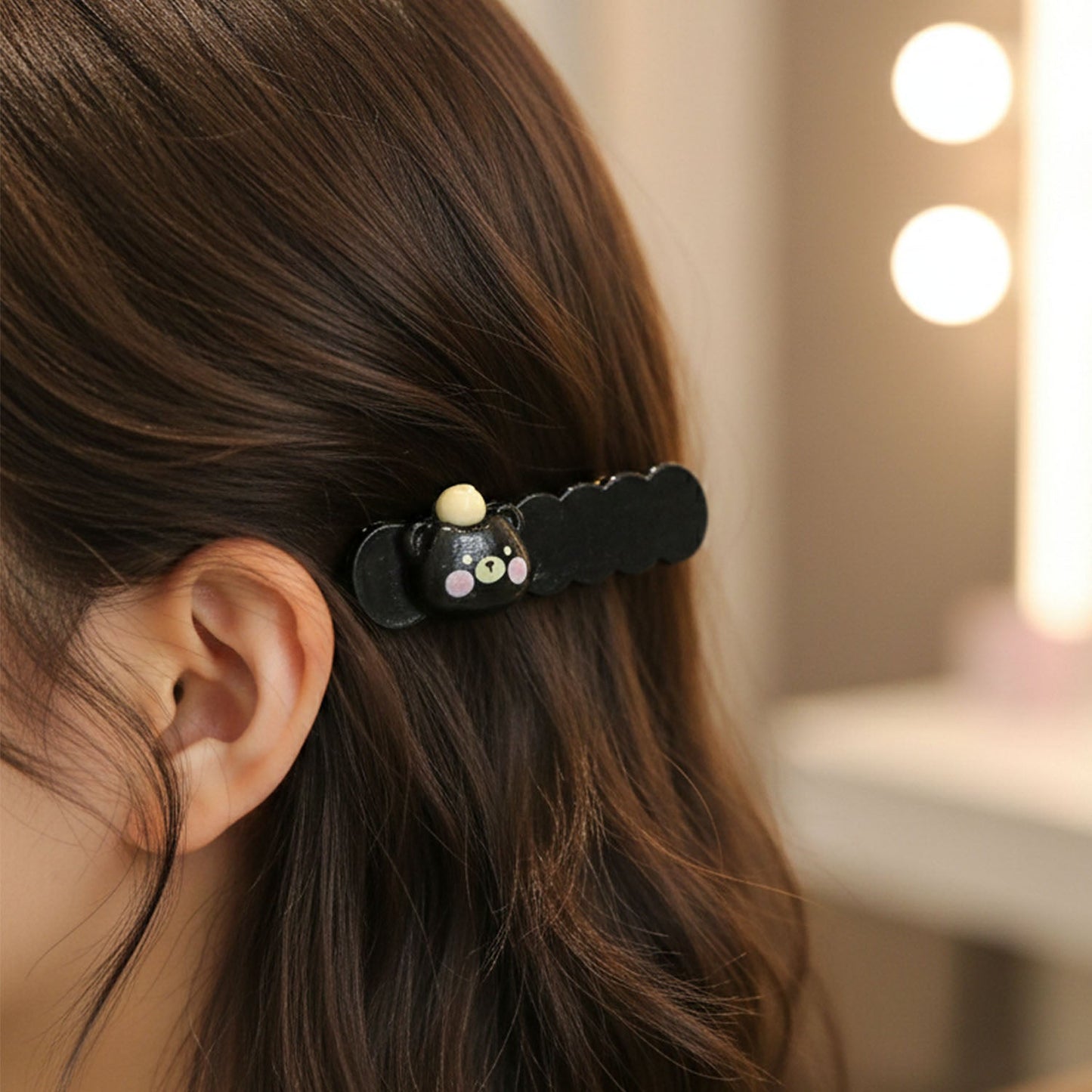 Decorative bear style hair styling clips with durable grip