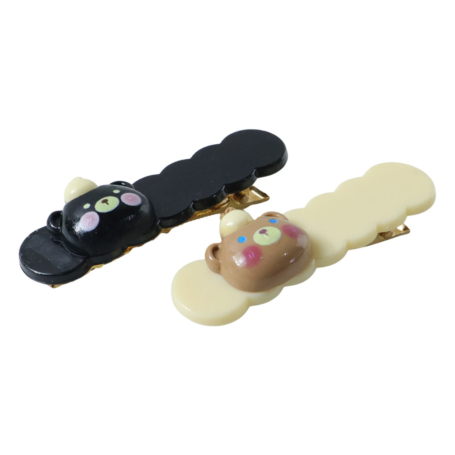 Cartoon teddy-themed hair clip set for daily fashion