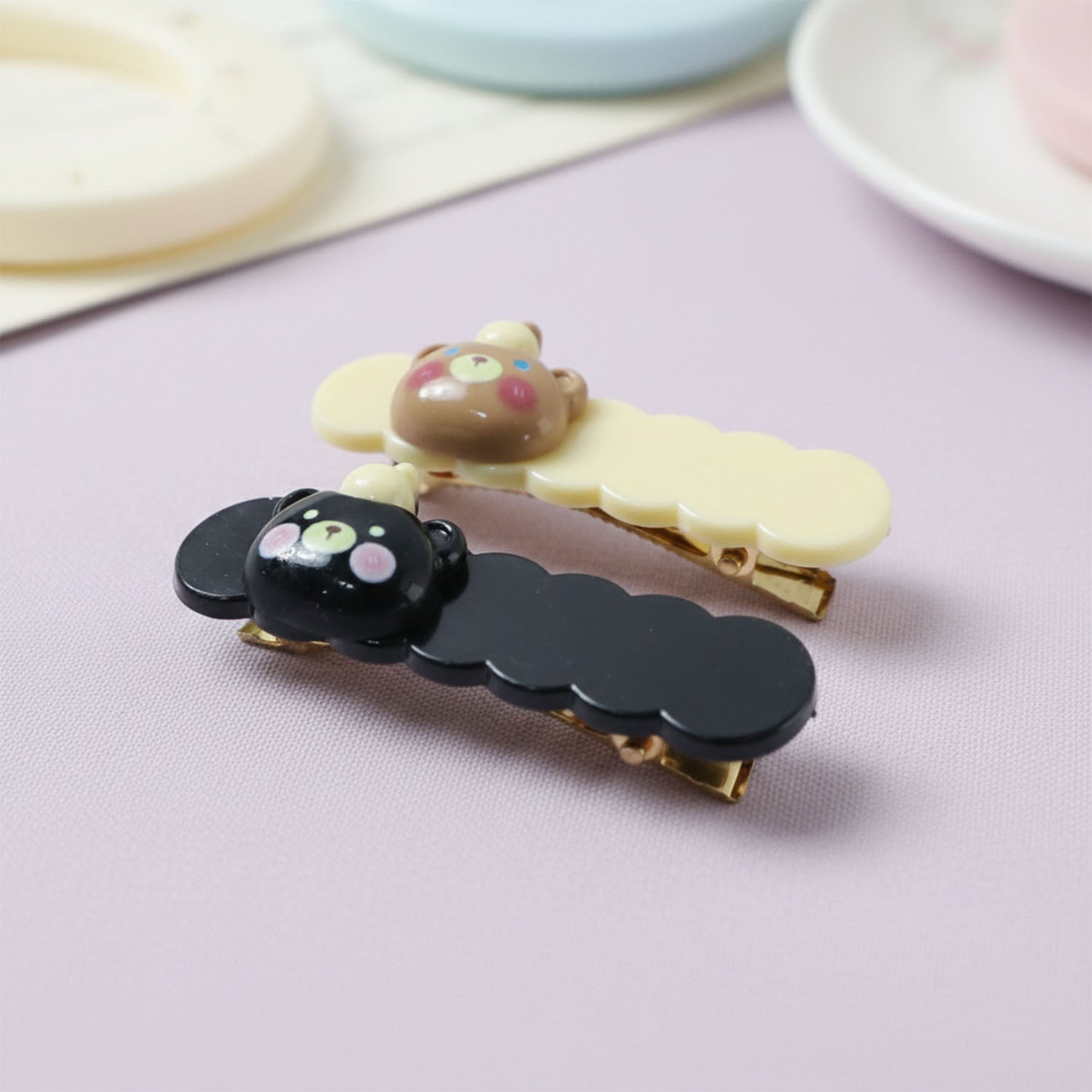 Pair of cute animal-themed hair clips for girls and women