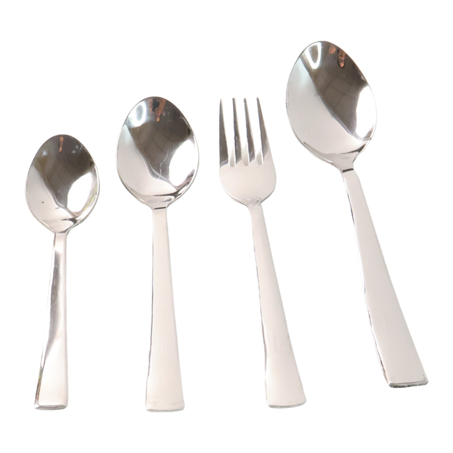 Close-up of polished finish on stainless steel cutlery