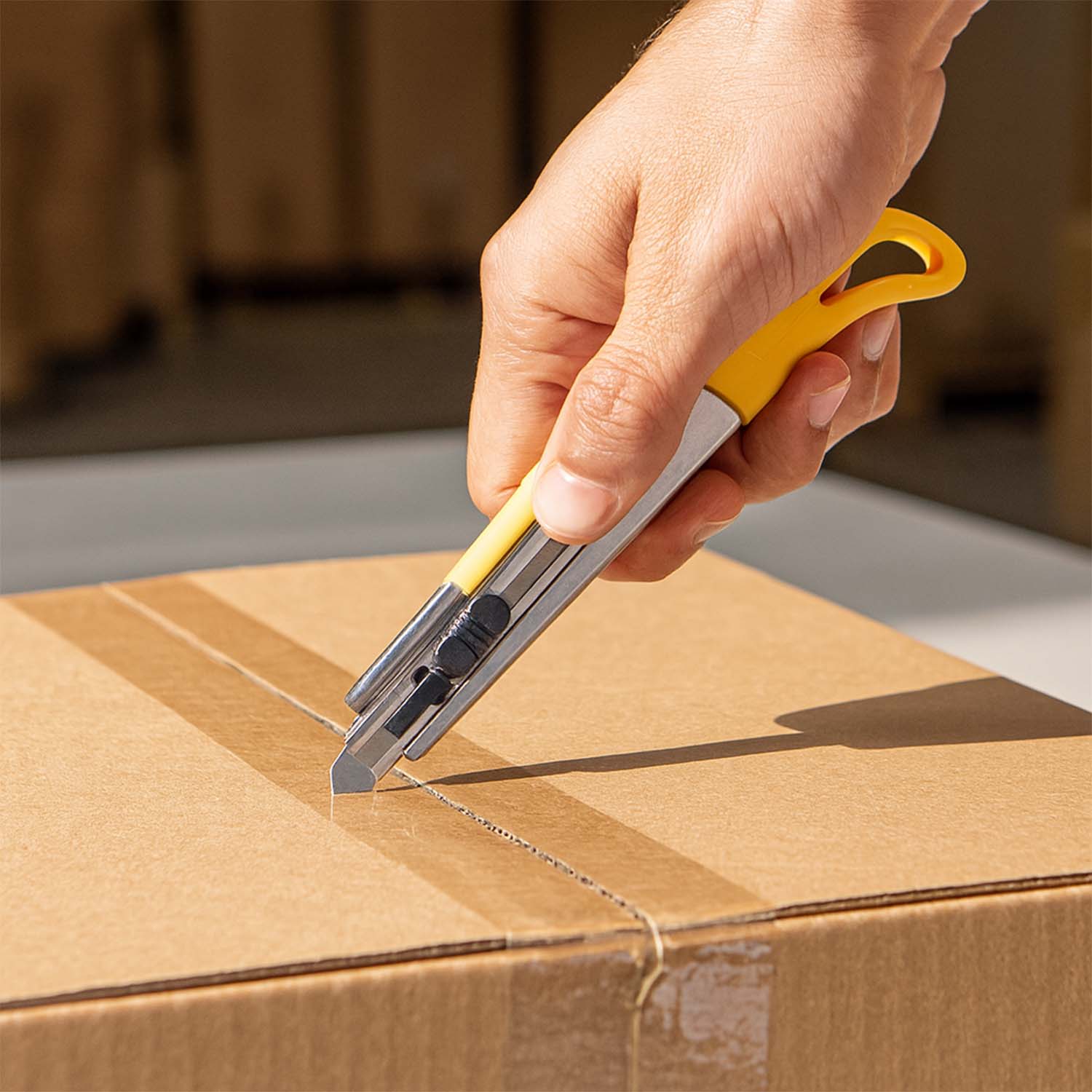 Utility cutter knife with ergonomic handle for comfortable grip