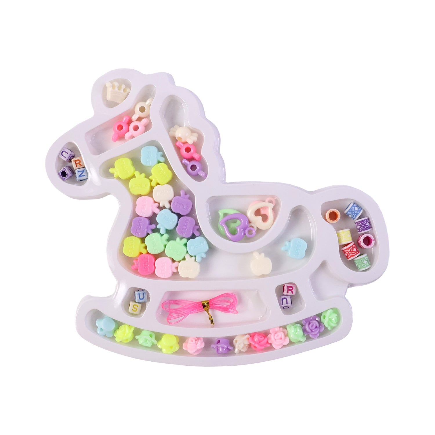 Creative craft kit with assorted flower and alphabet beads for kids jewellery making