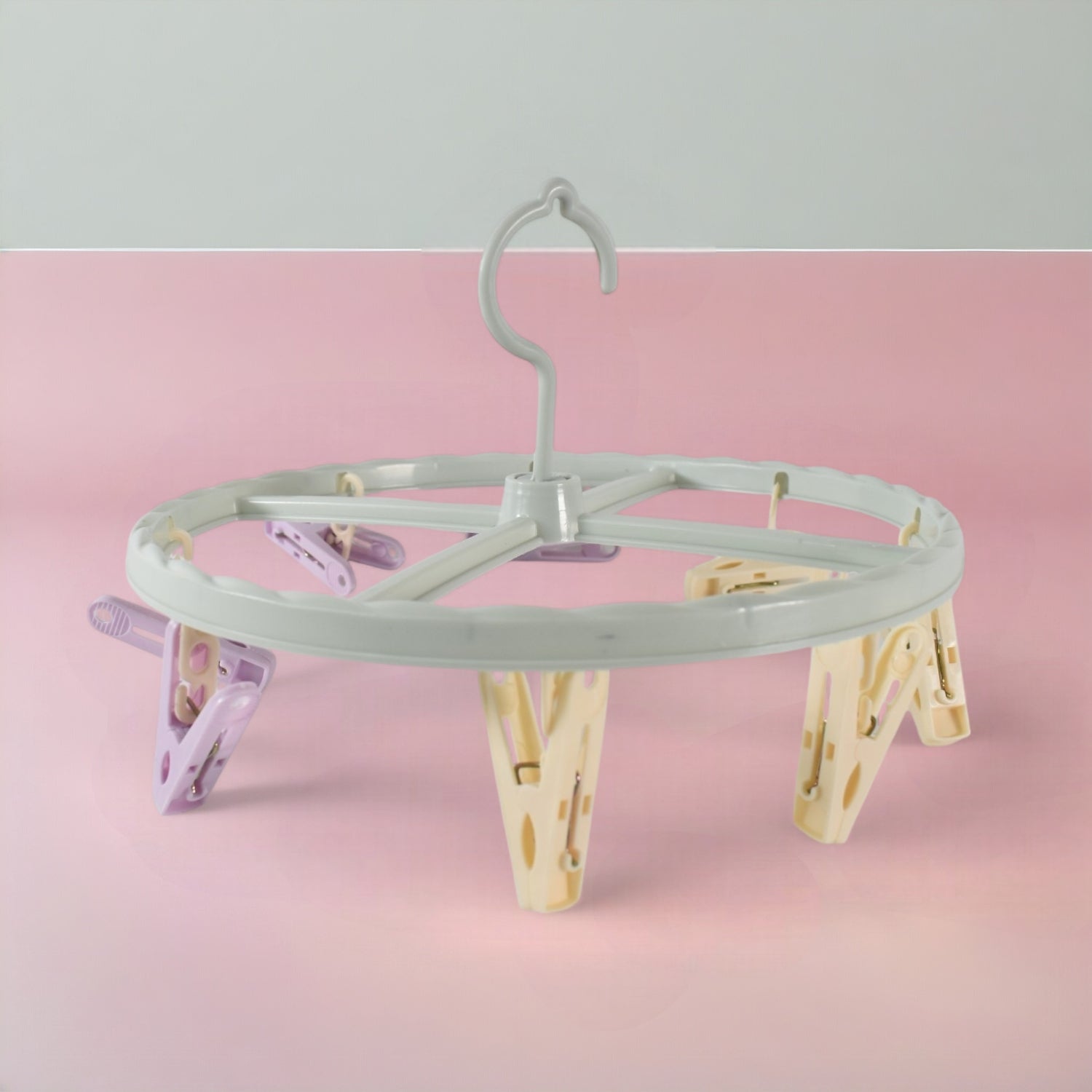 Clothespin rack laundry drying rack with 8 clips holding small clothes
