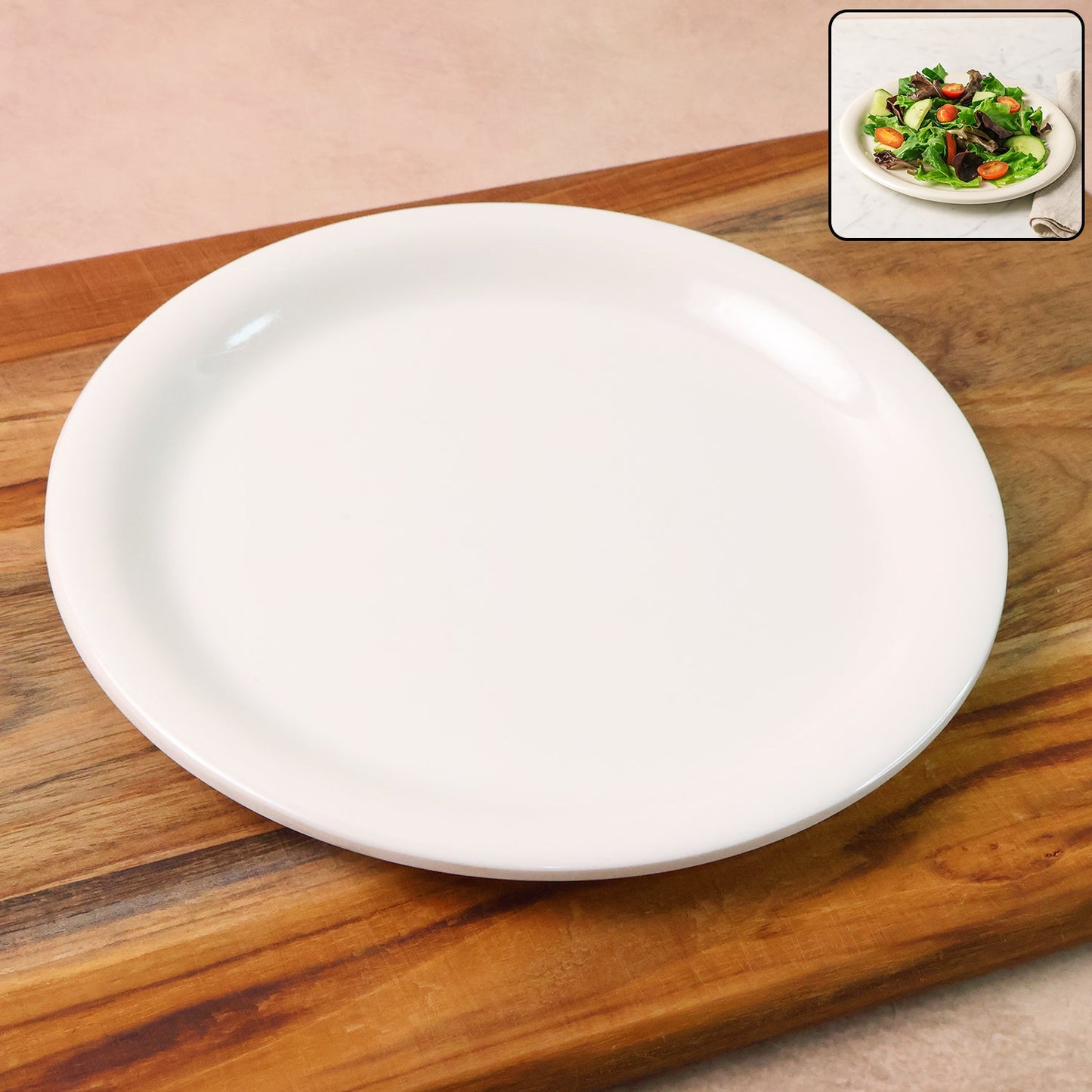 Plastic round dinner plate 19 cm with smooth gloss finish