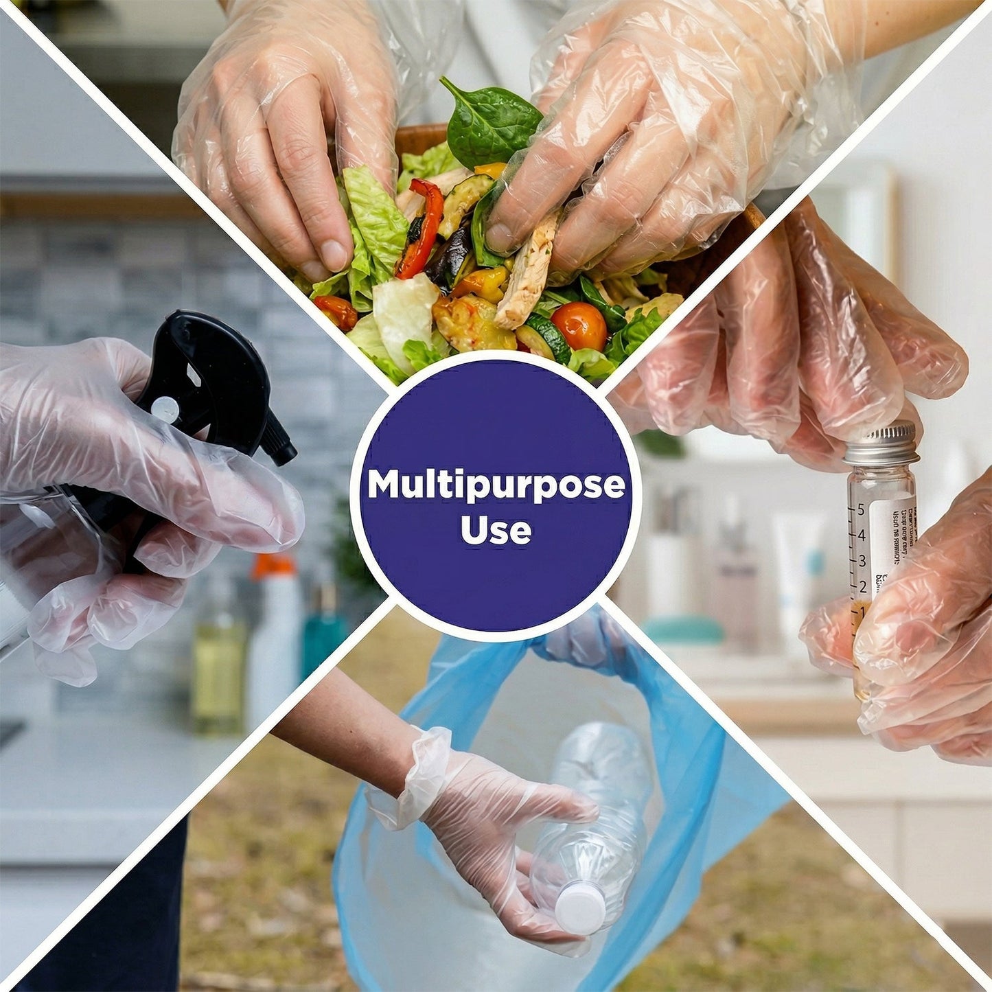 Food handling disposable gloves, transparent and lightweight