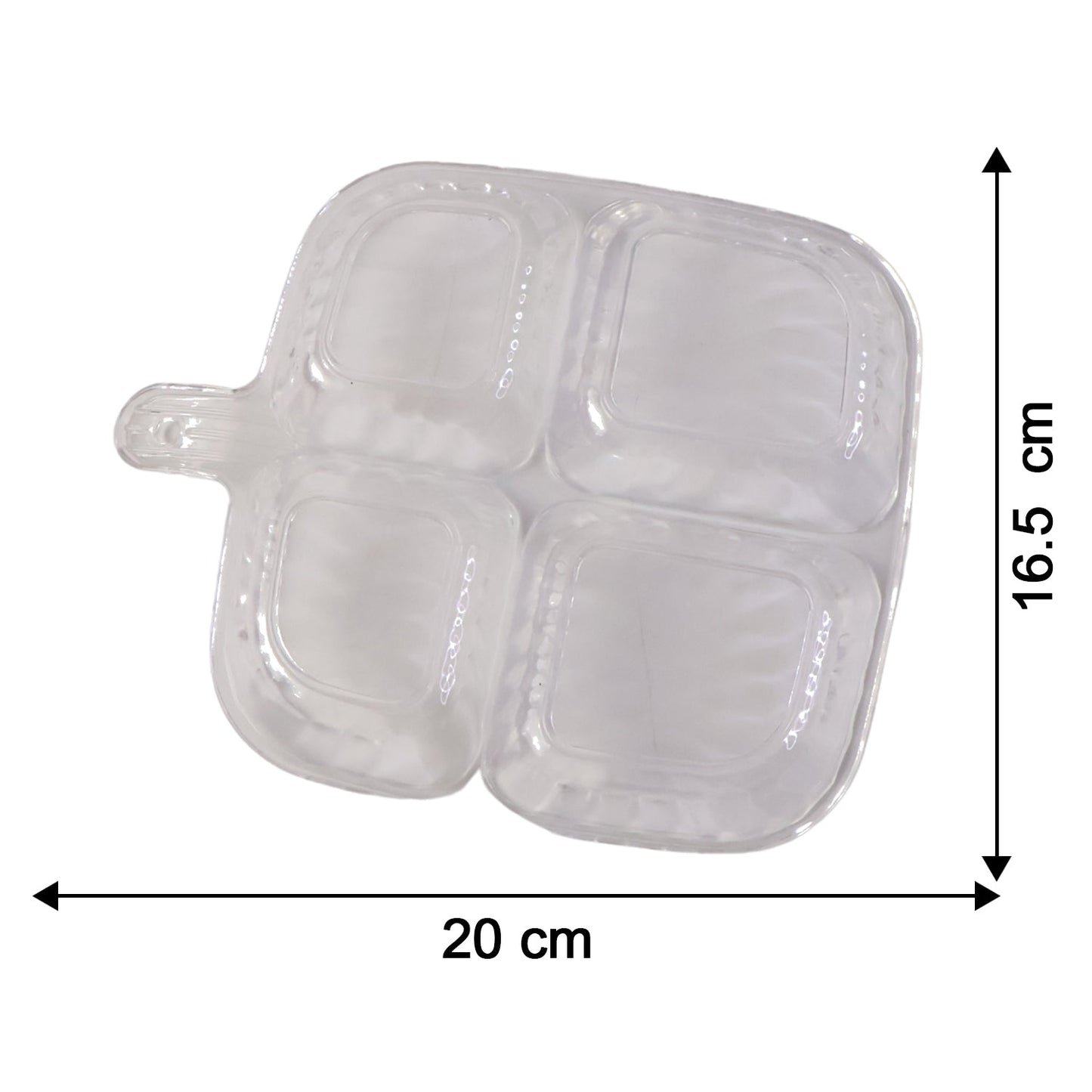 Serving tray showing measurement dimensions of 20cm length and 17cm width