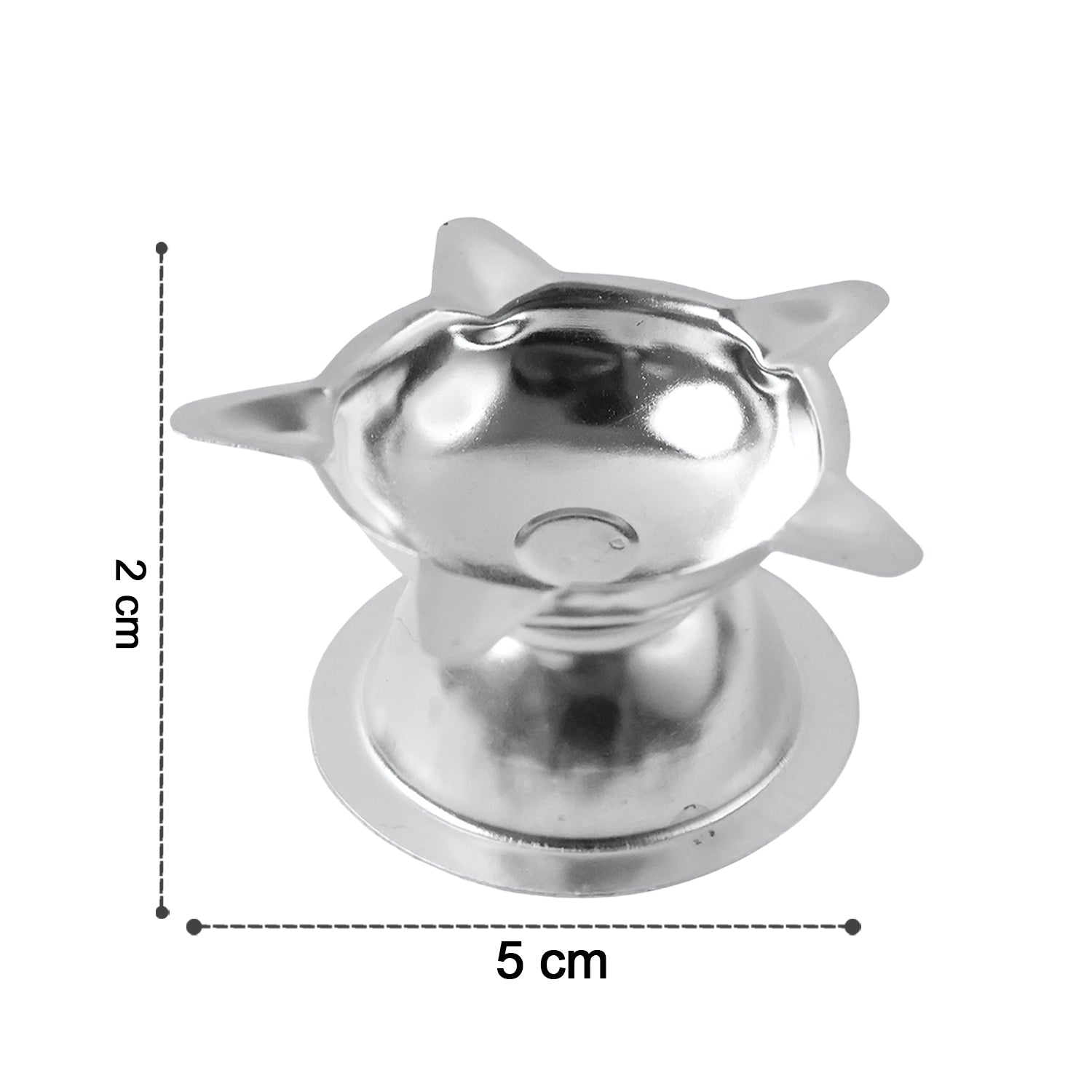 Stainless steel lotus style aarti diya providing stable and bright illumination