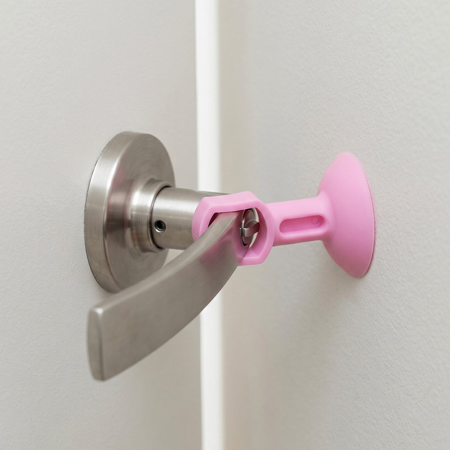 Five silicone door stoppers laid out for home use