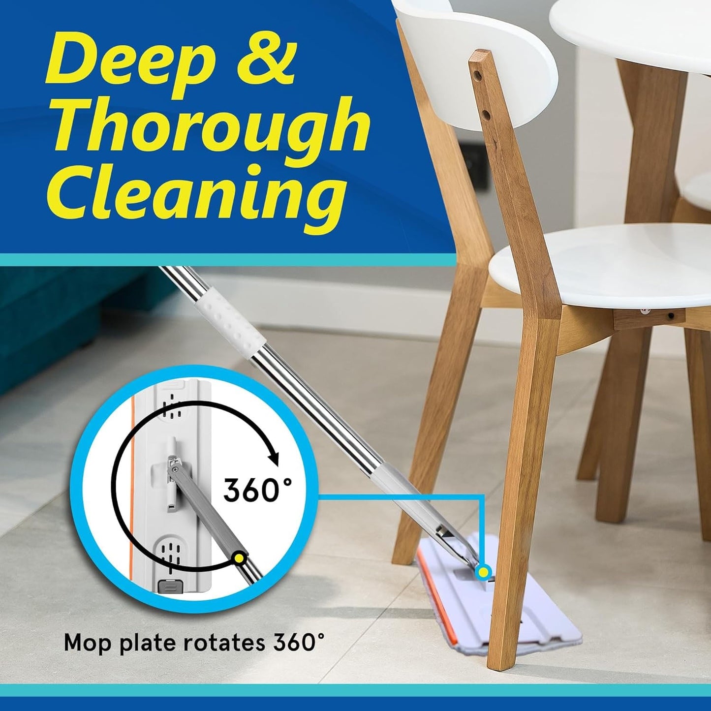 Compact floor mop bucket set ideal for kitchen and office floors