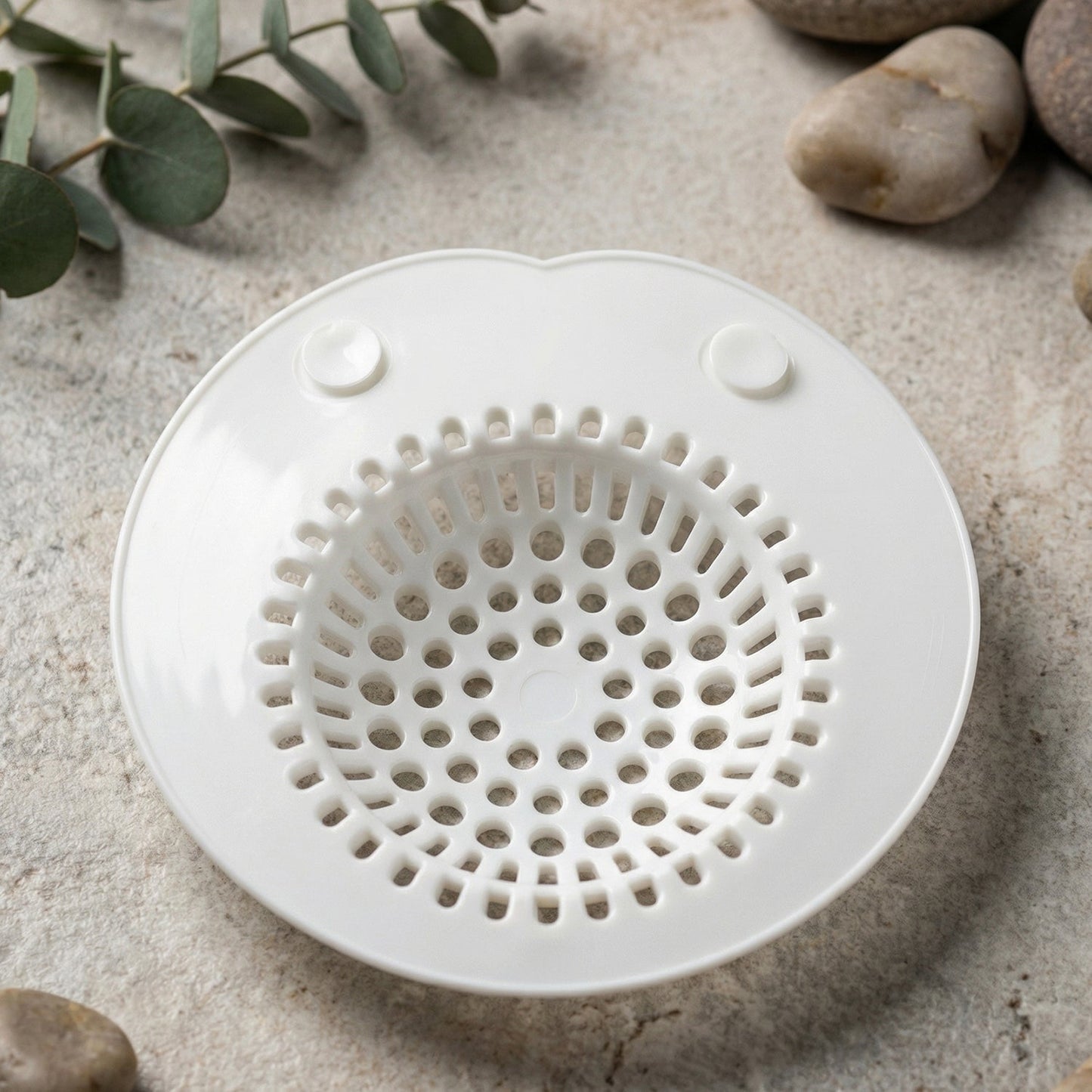 Flexible sink drain cover in bathroom or kitchen