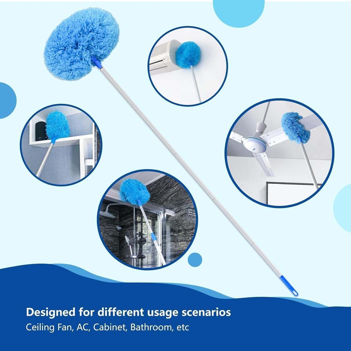 Close-up of soft microfiber cleaning duster ideal for delicate surfaces