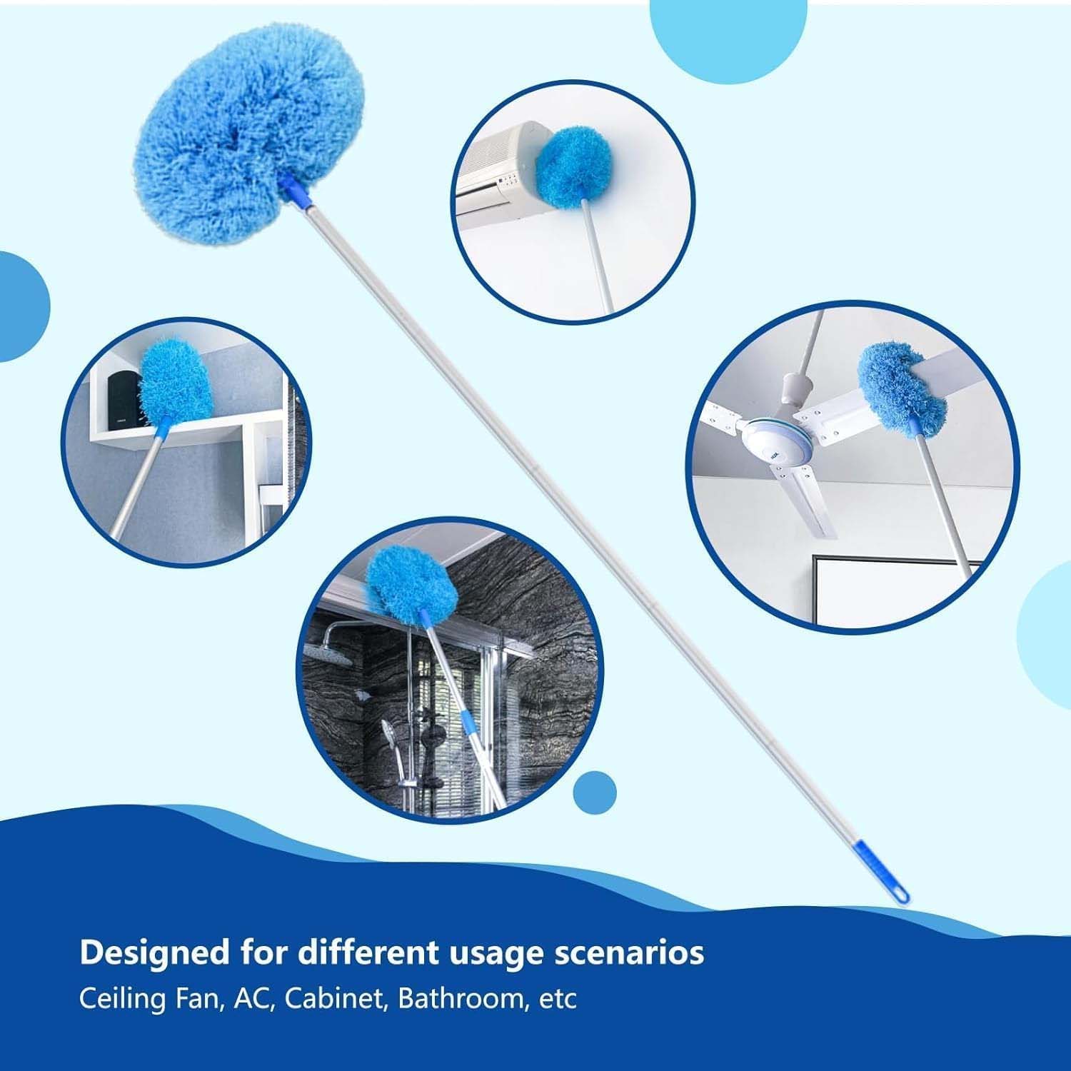 Close-up of soft microfiber cleaning duster ideal for delicate surfaces