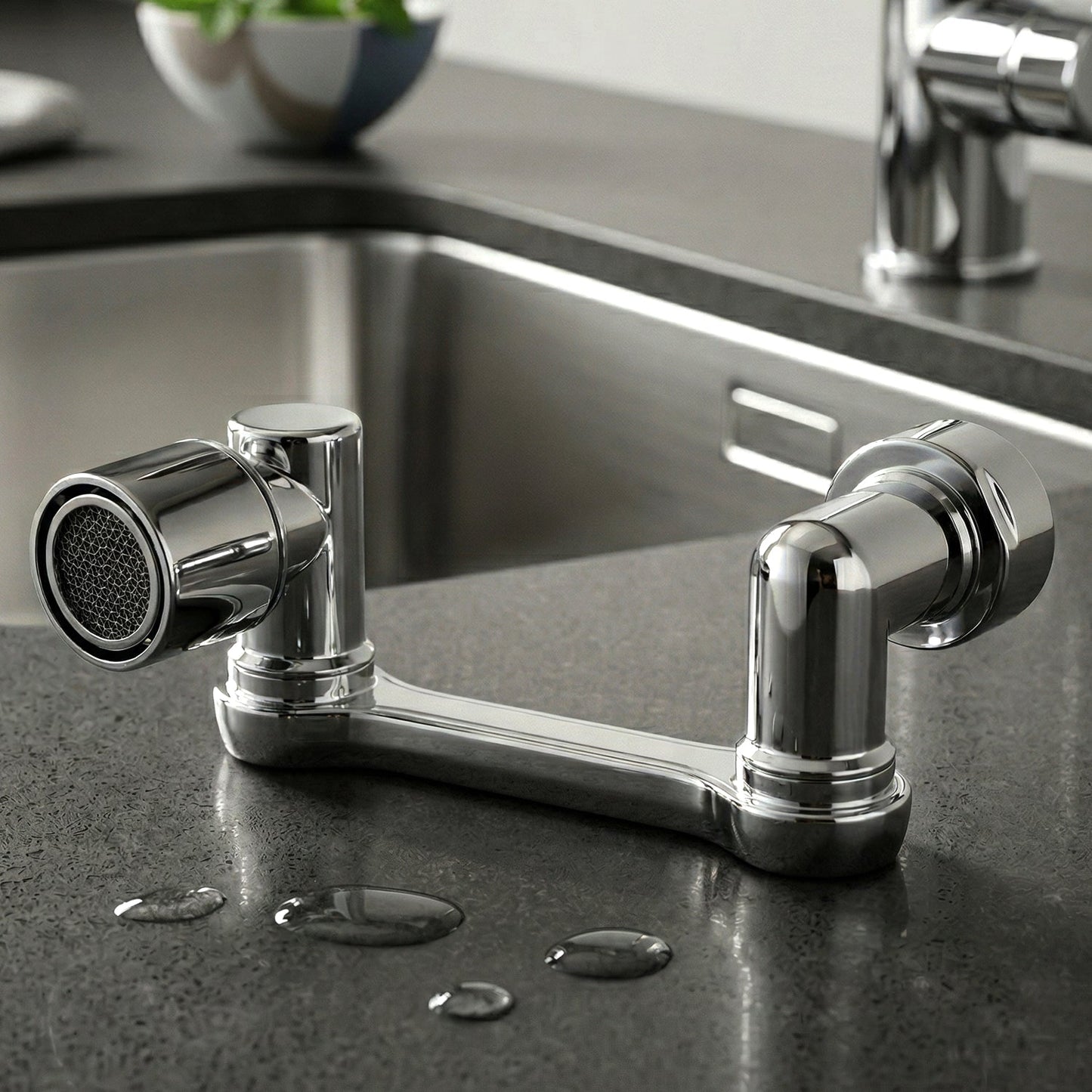 360 degree tap head in kitchen for improved reach