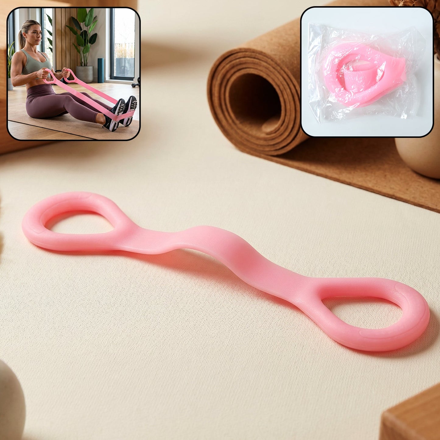 Silicone resistance band with ergonomic handles for full-body exercises