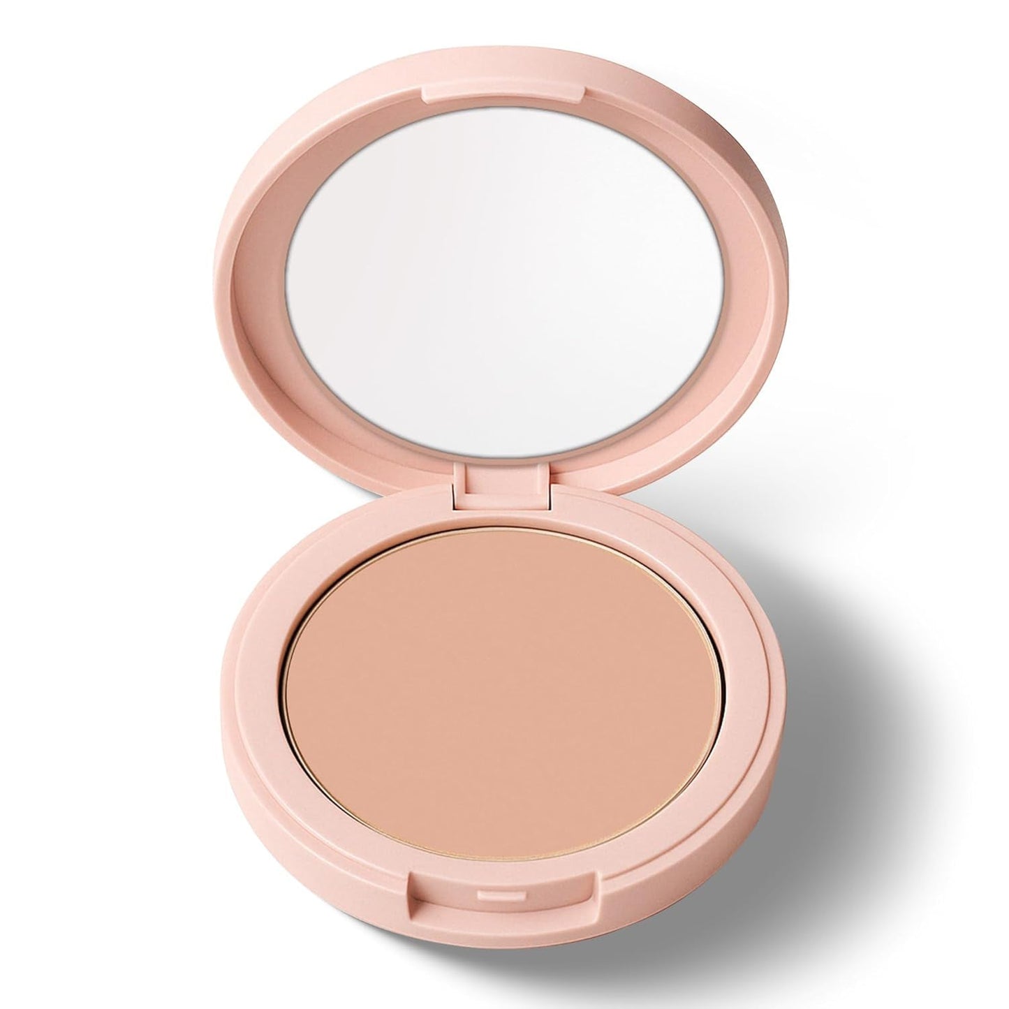 Natural skin tone enhanced by Biscotti Compact Powder in Brew shade
