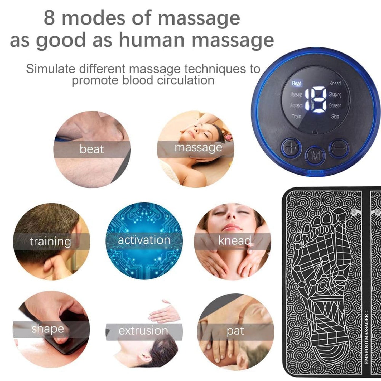 Folded view of lightweight Foot Massage Therapy Mat for portability