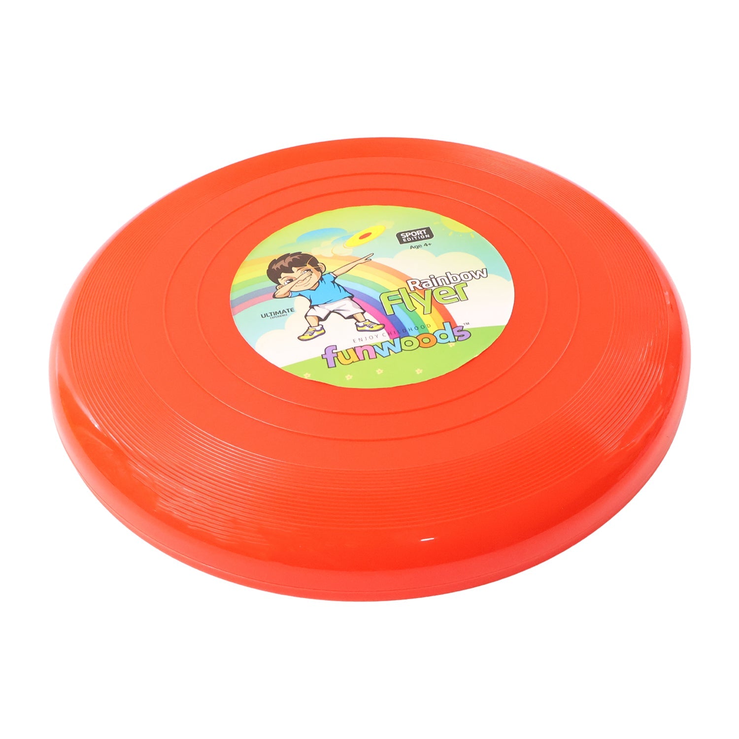 Throwing big plastic frisbee flying disc for outdoor fun