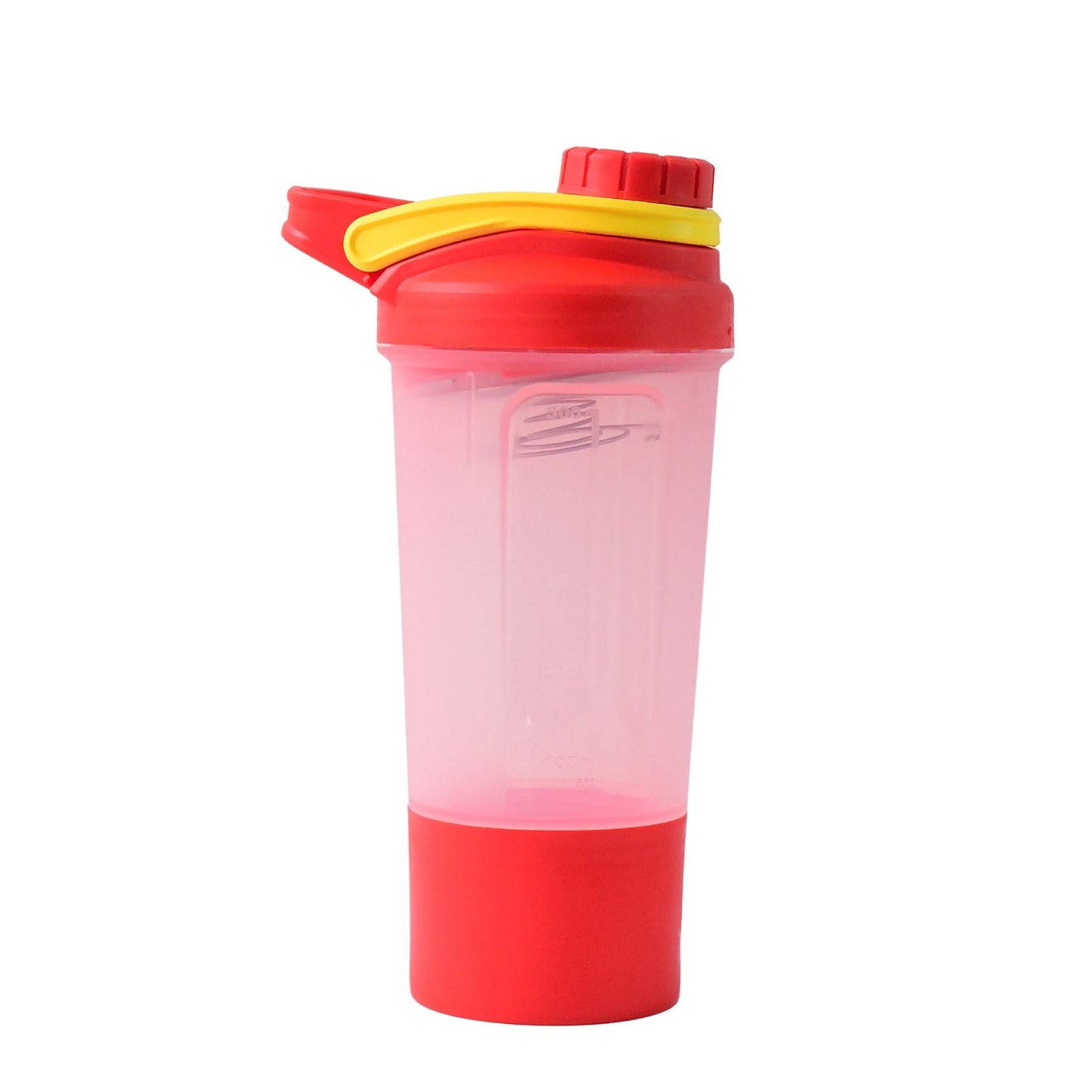 Protein shaker bottle 550ml showing stainless steel mixing ball inside