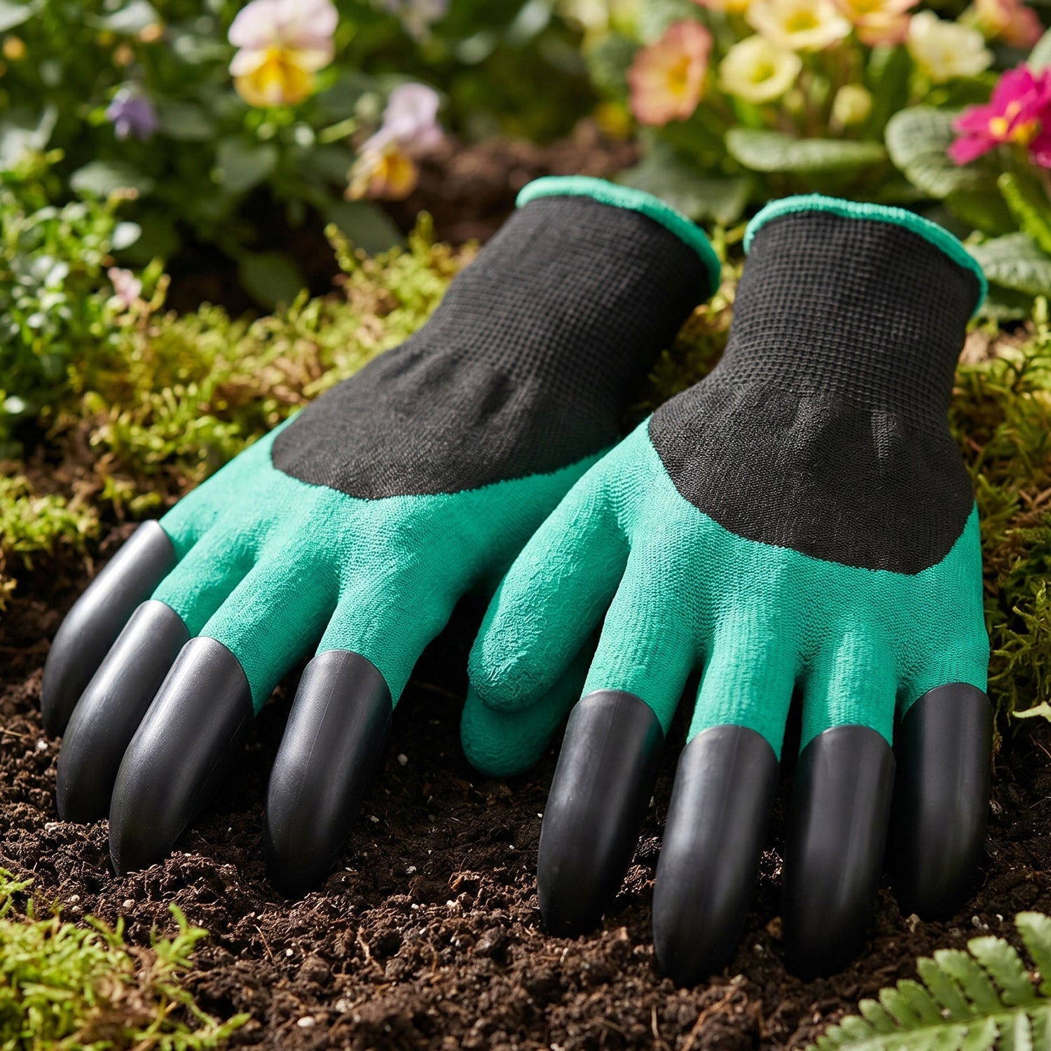 Strong grip garden gloves with claw fingertips for gardening