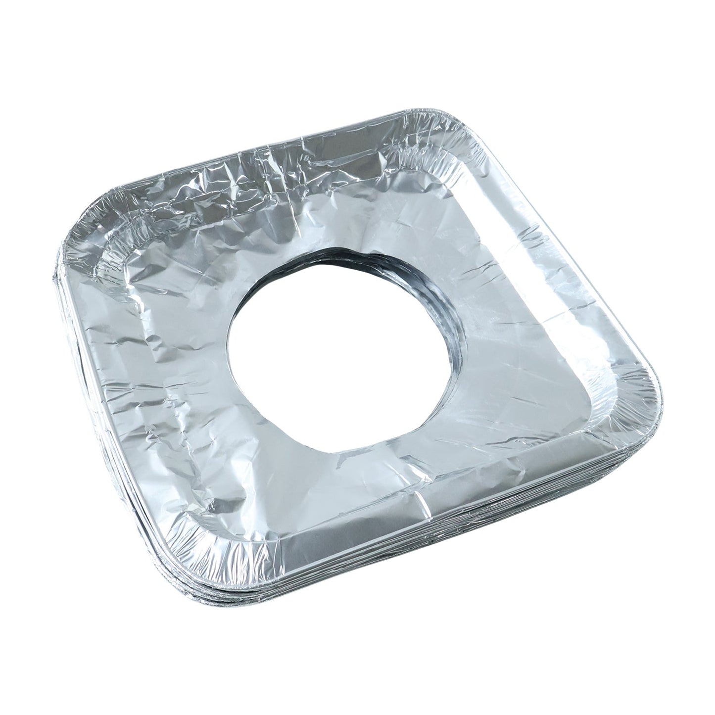 Disposable aluminium stove protector cover placed on gas burner