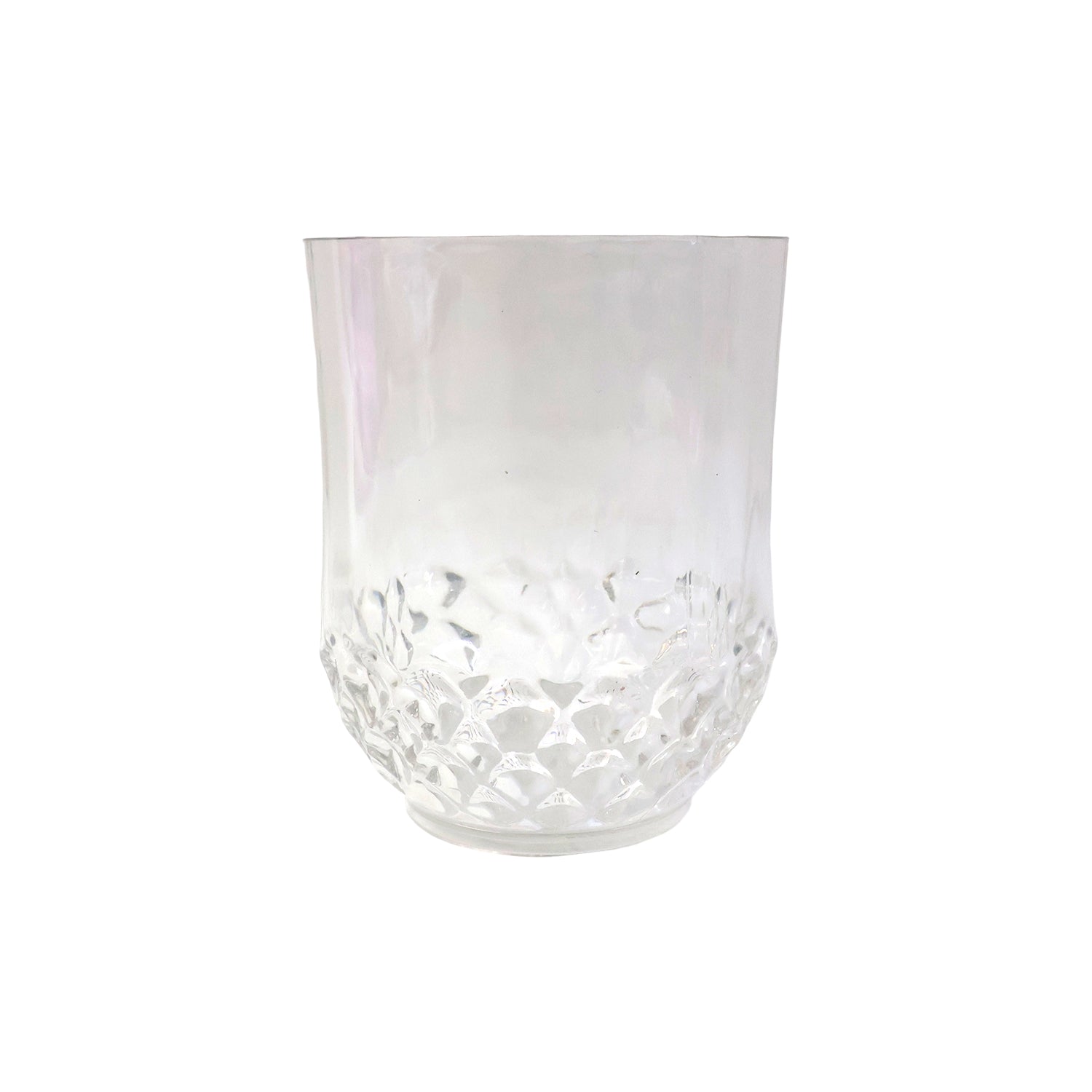 Reusable transparent diamond-pattern drinking glass set for home and office