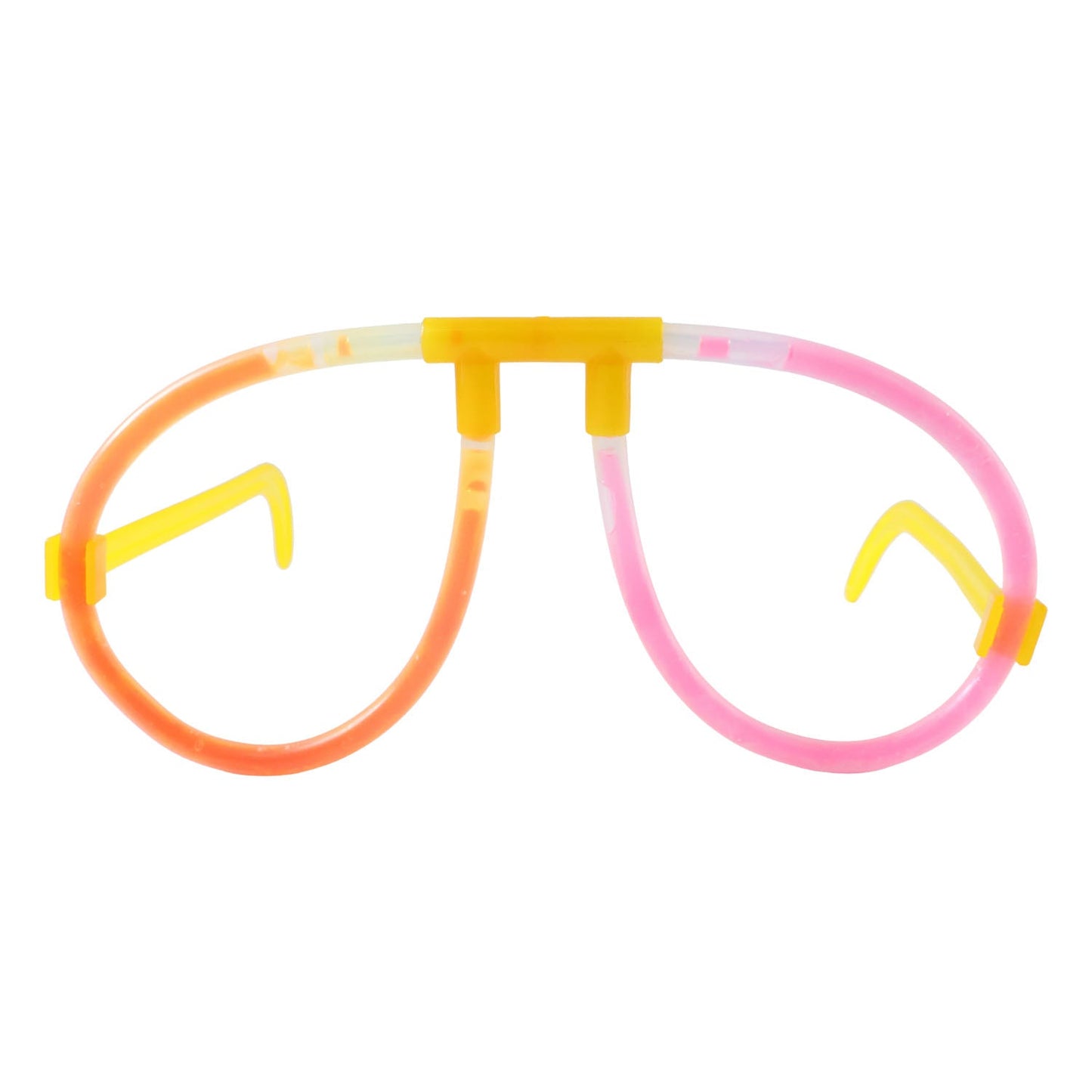 Glow stick glasses creating dazzling luminous effect