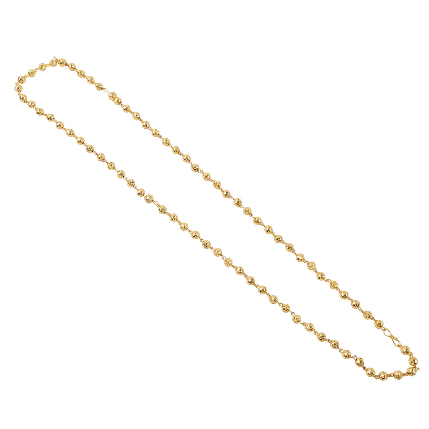 Stylish gold tone long bead chain necklace for versatile daily wear