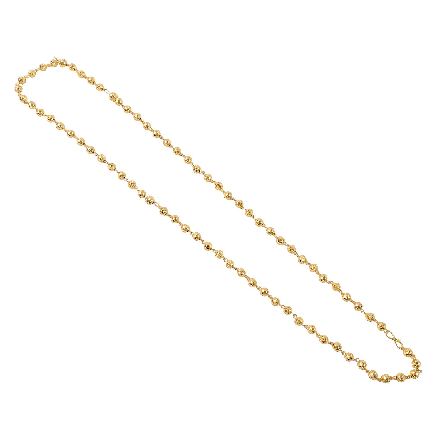 Stylish gold tone long bead chain necklace for versatile daily wear