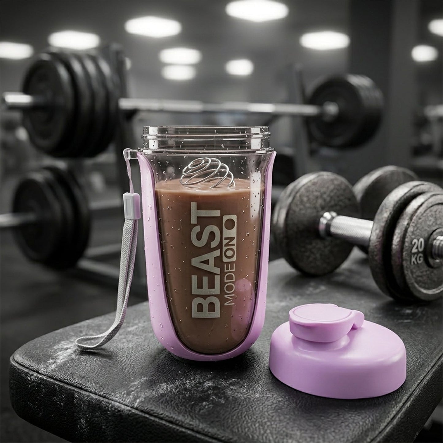Fitness drink shaker bottle, easy to clean