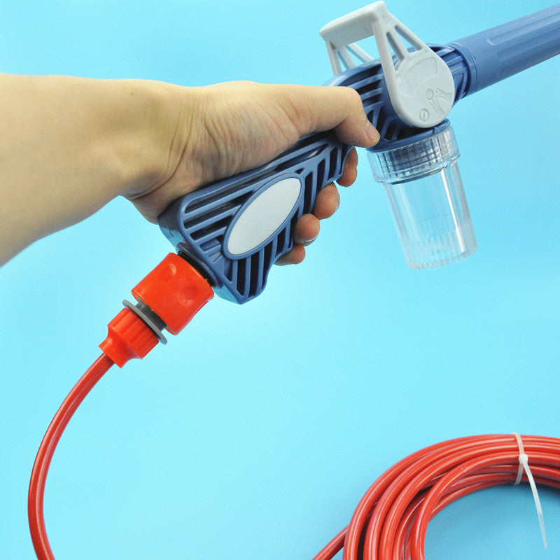Close-up of the sprayer head on the 8-in-1 water spray gun.
