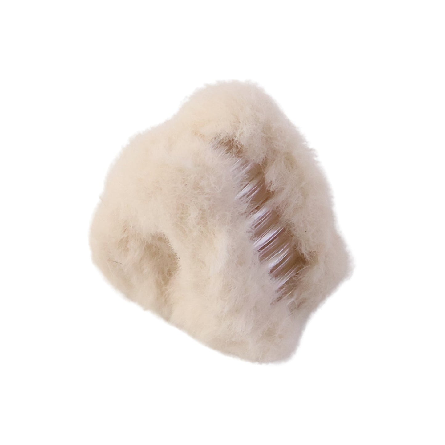 Assorted colorful fluffy hair claw clips with plush coating