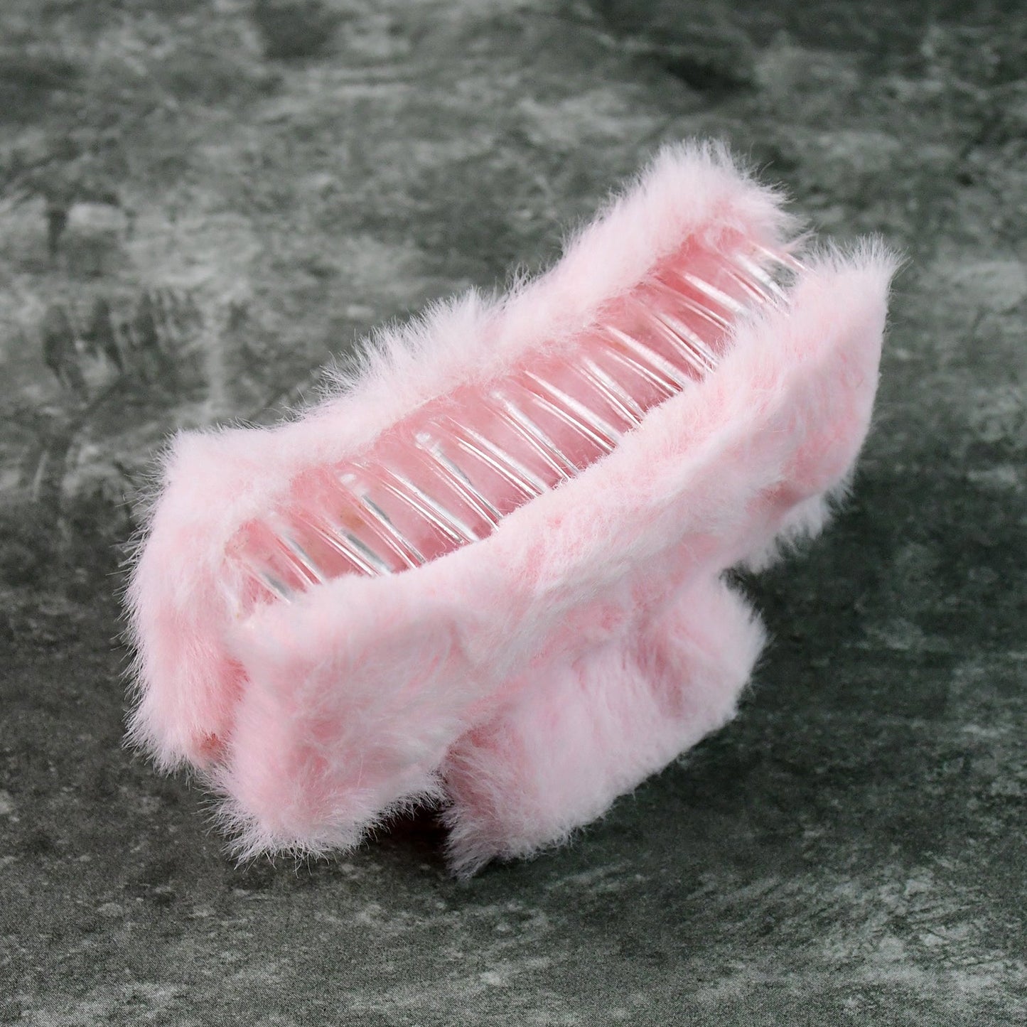Fluffy faux fur hair claw clips set for stylish everyday looks
