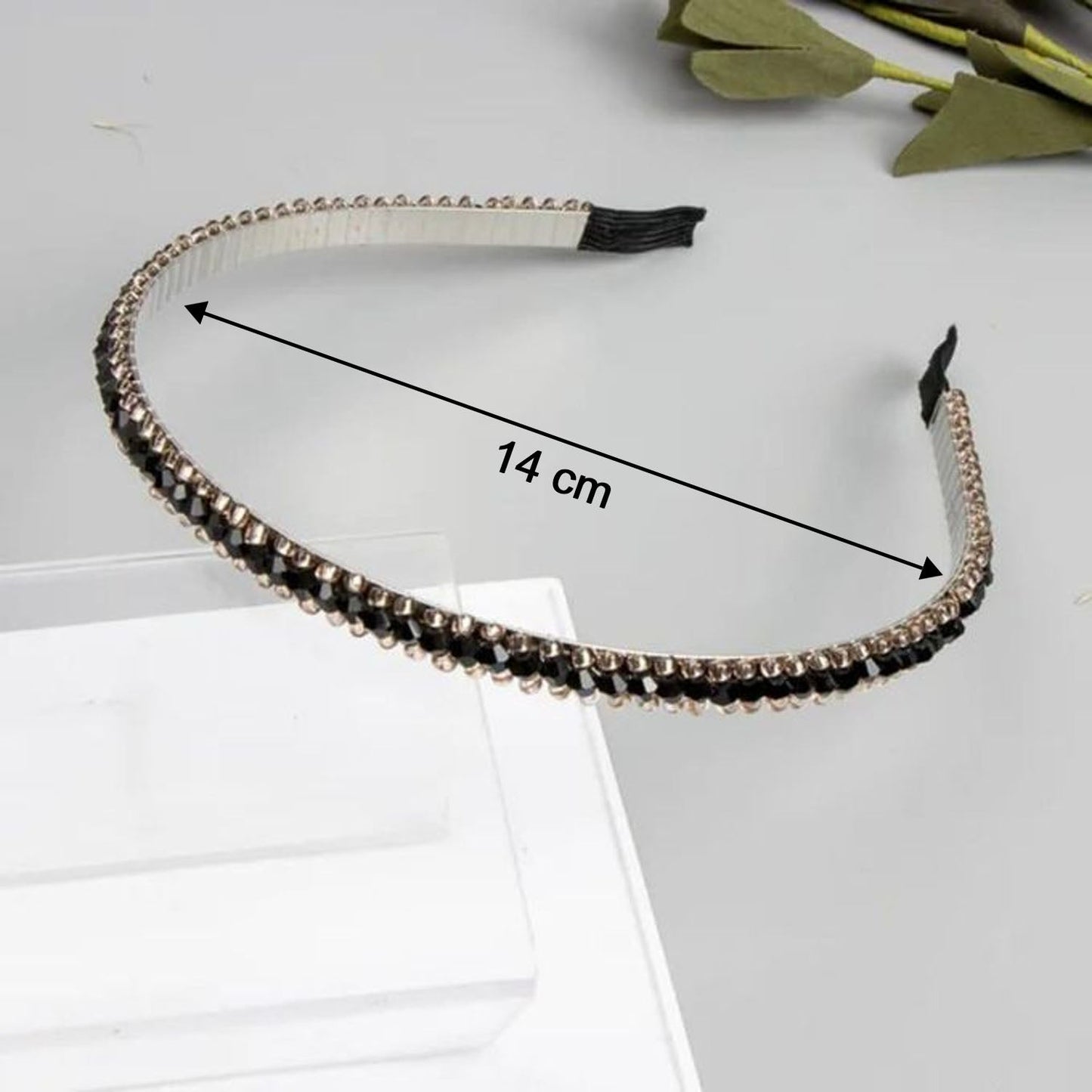 Premium black embellished headband for festive occasions
