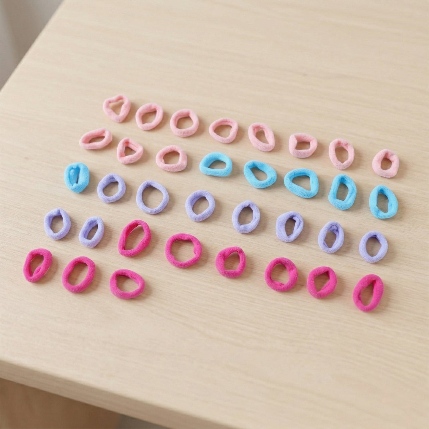 Multicolor elastic hair ties perfect for children's hairstyles