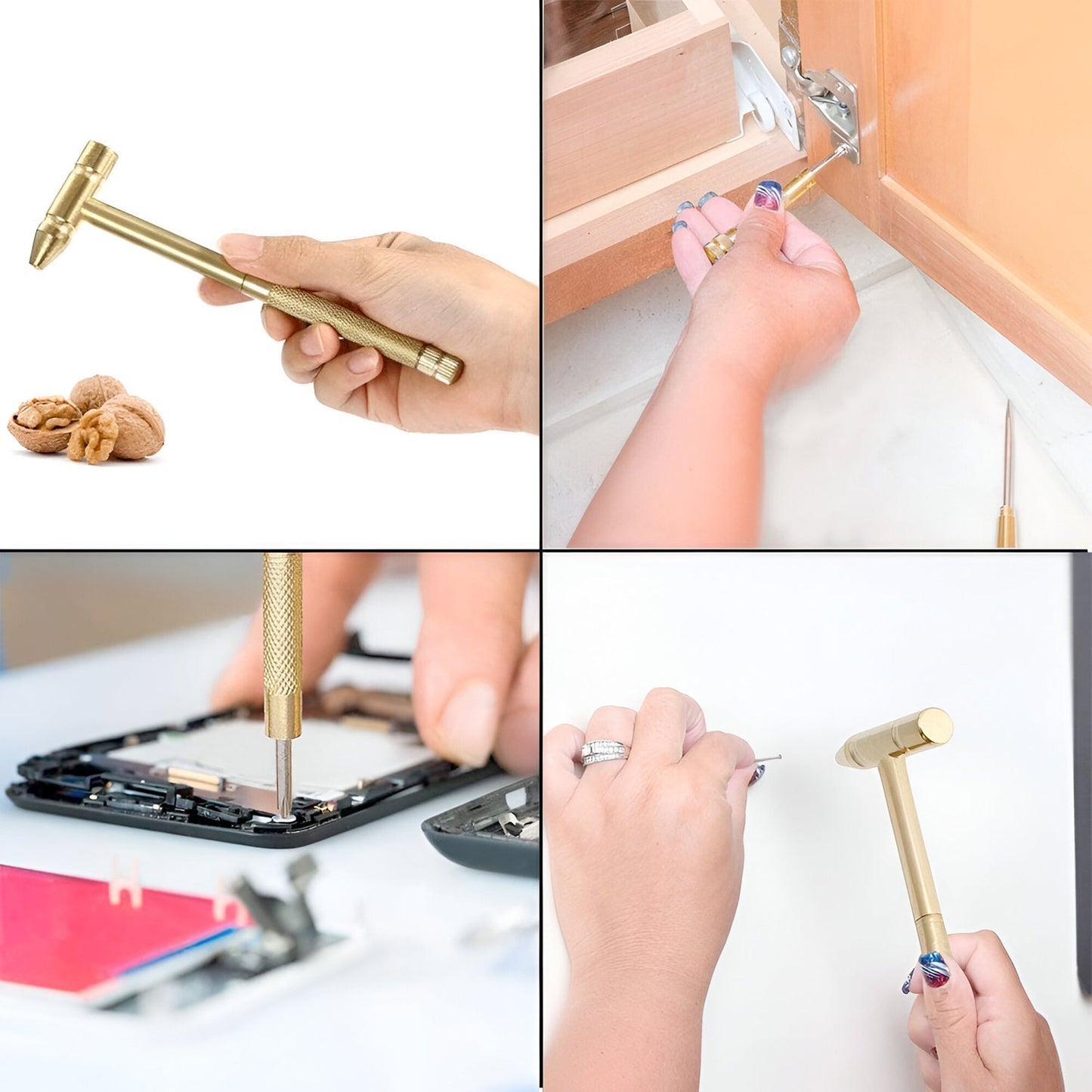 Compact tool kit with hammer and screwdriver functions for DIY and home use