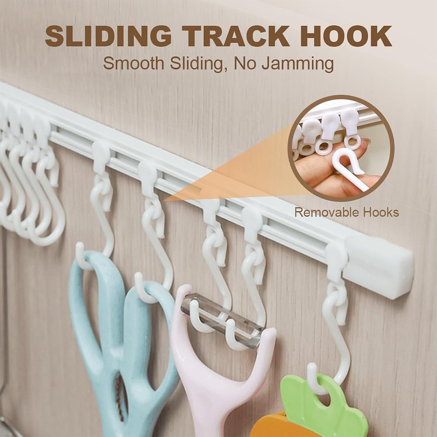 Modern kitchen utensil rack with strong adhesive mount